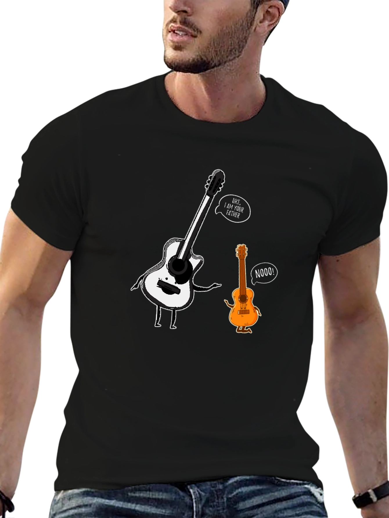 Guitar Father Black Graphic Tee