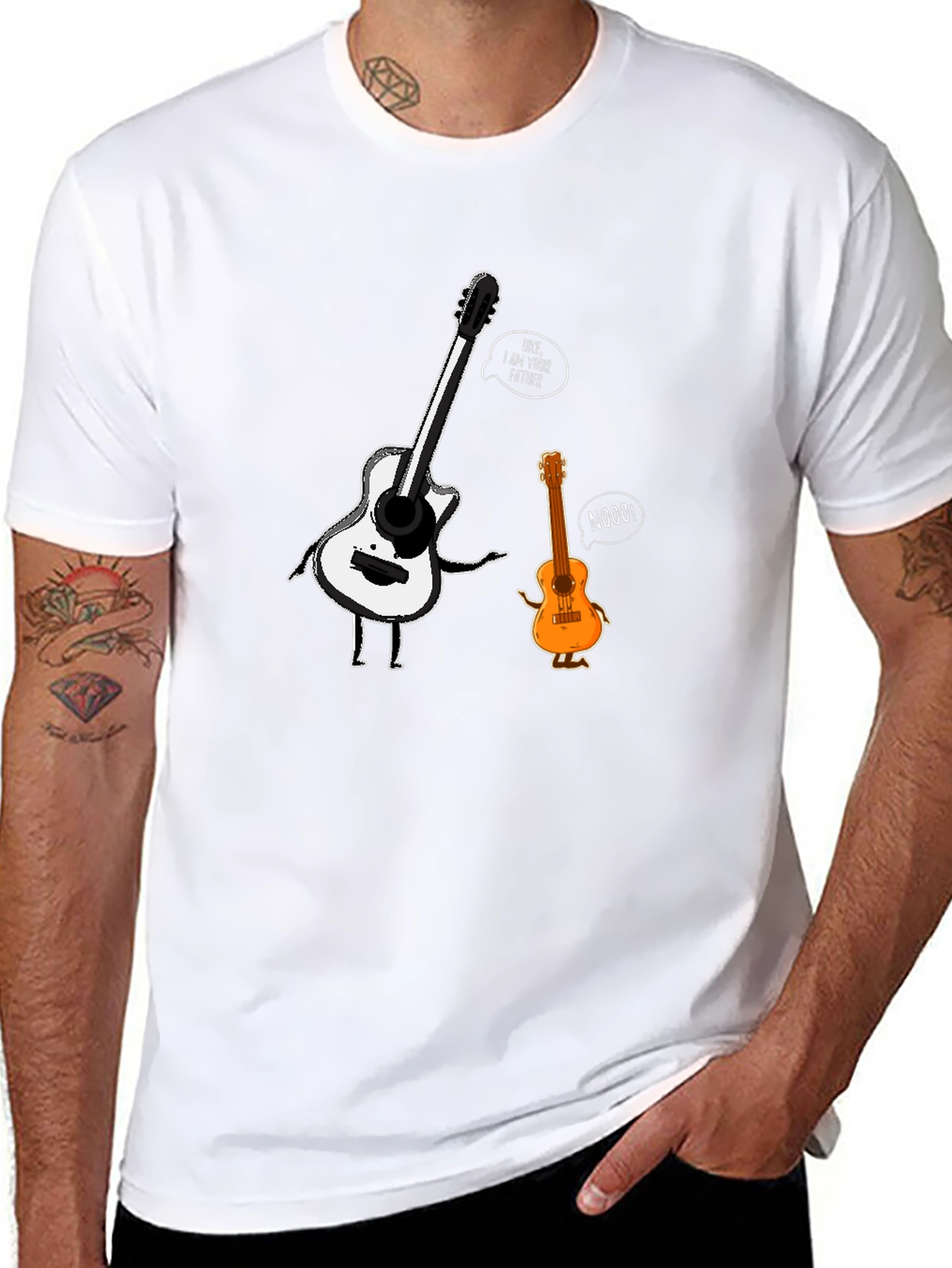 Guitar Father Black Graphic Tee