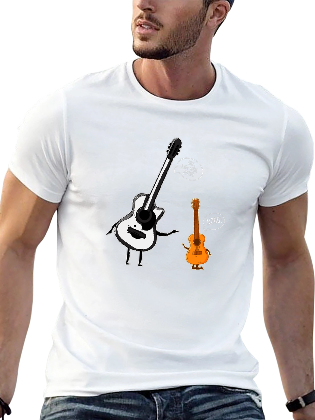 Guitar Father Black Graphic Tee