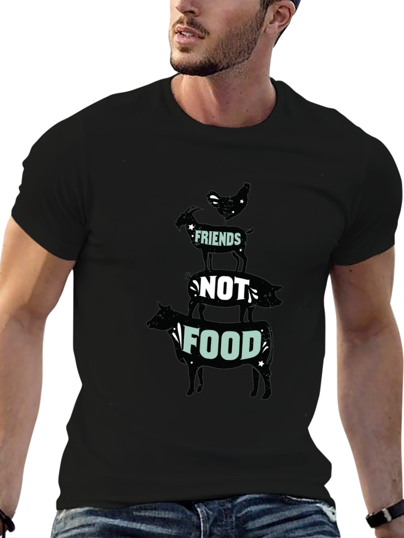 Vegan Friends Not Food Graphic Tee
