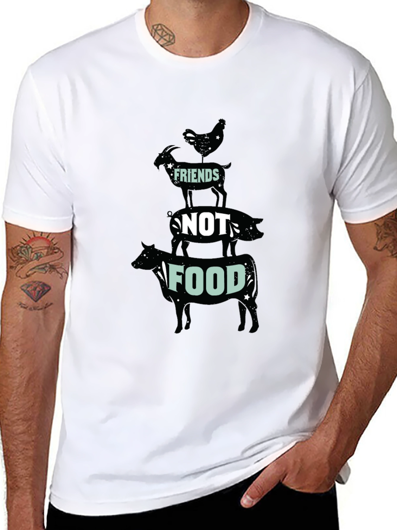Vegan Friends Not Food Graphic Tee