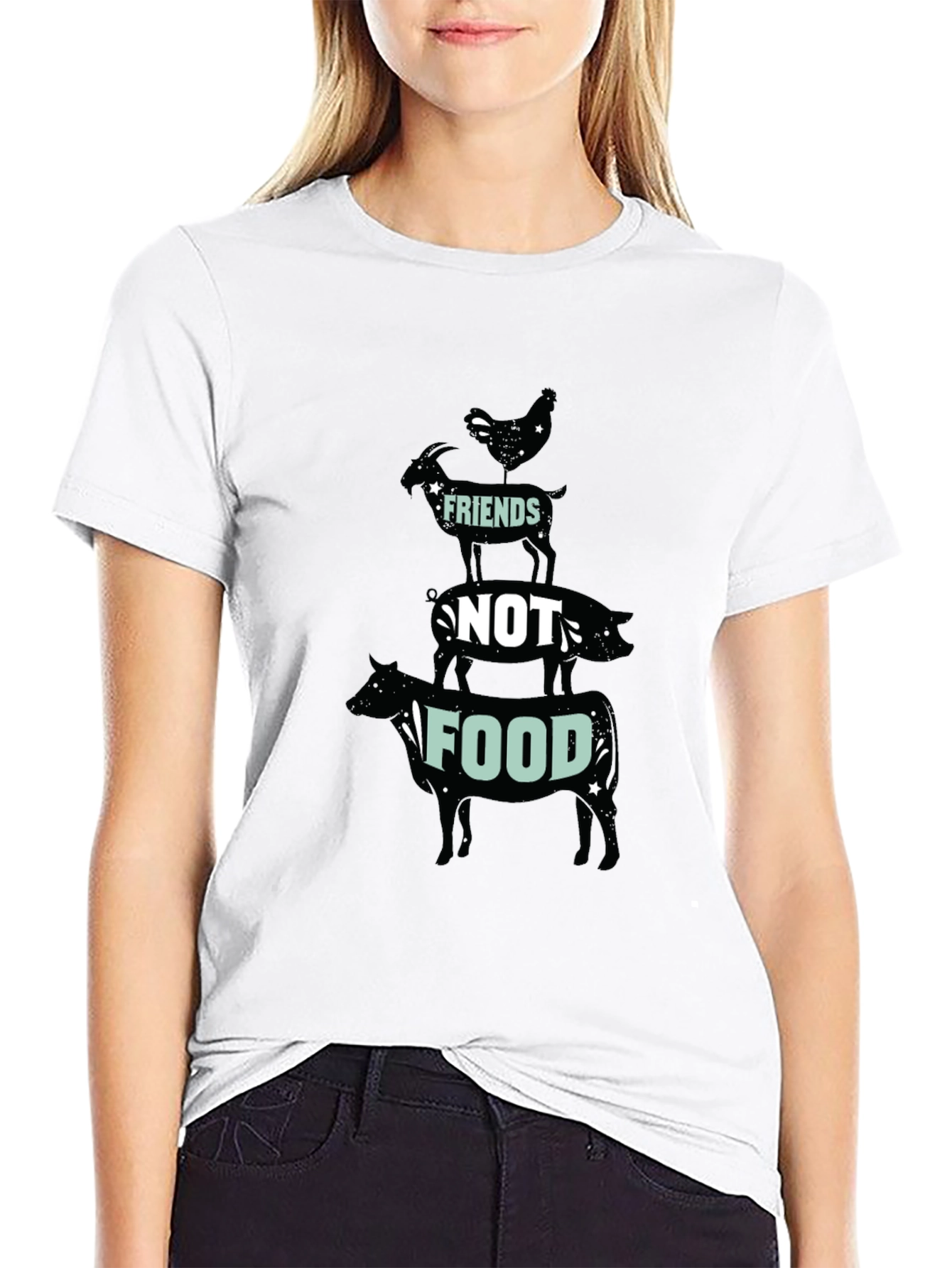 Vegan Friends Not Food Graphic Tee