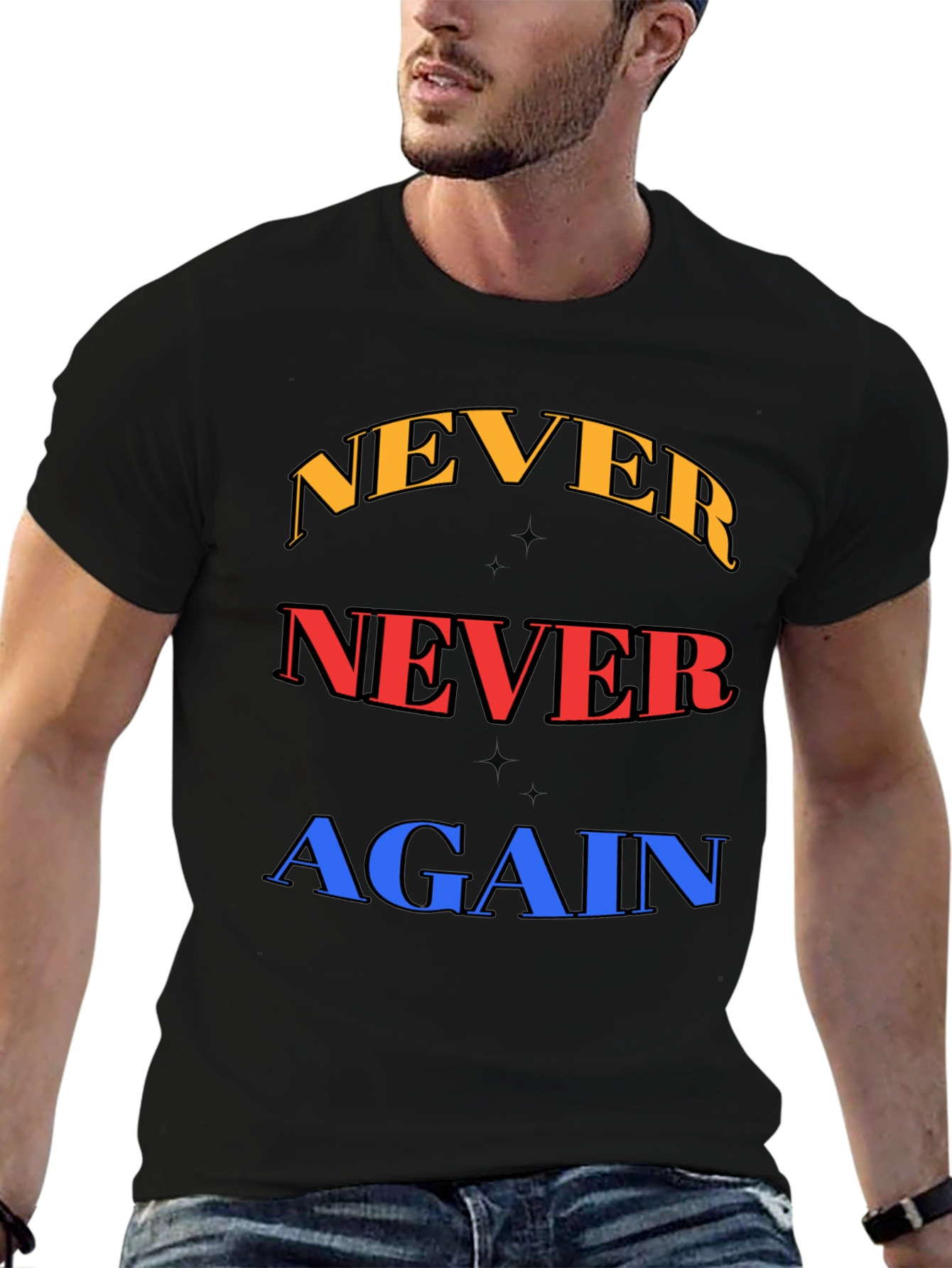 Never Again Graphic Tee - Bold Statement Shirt