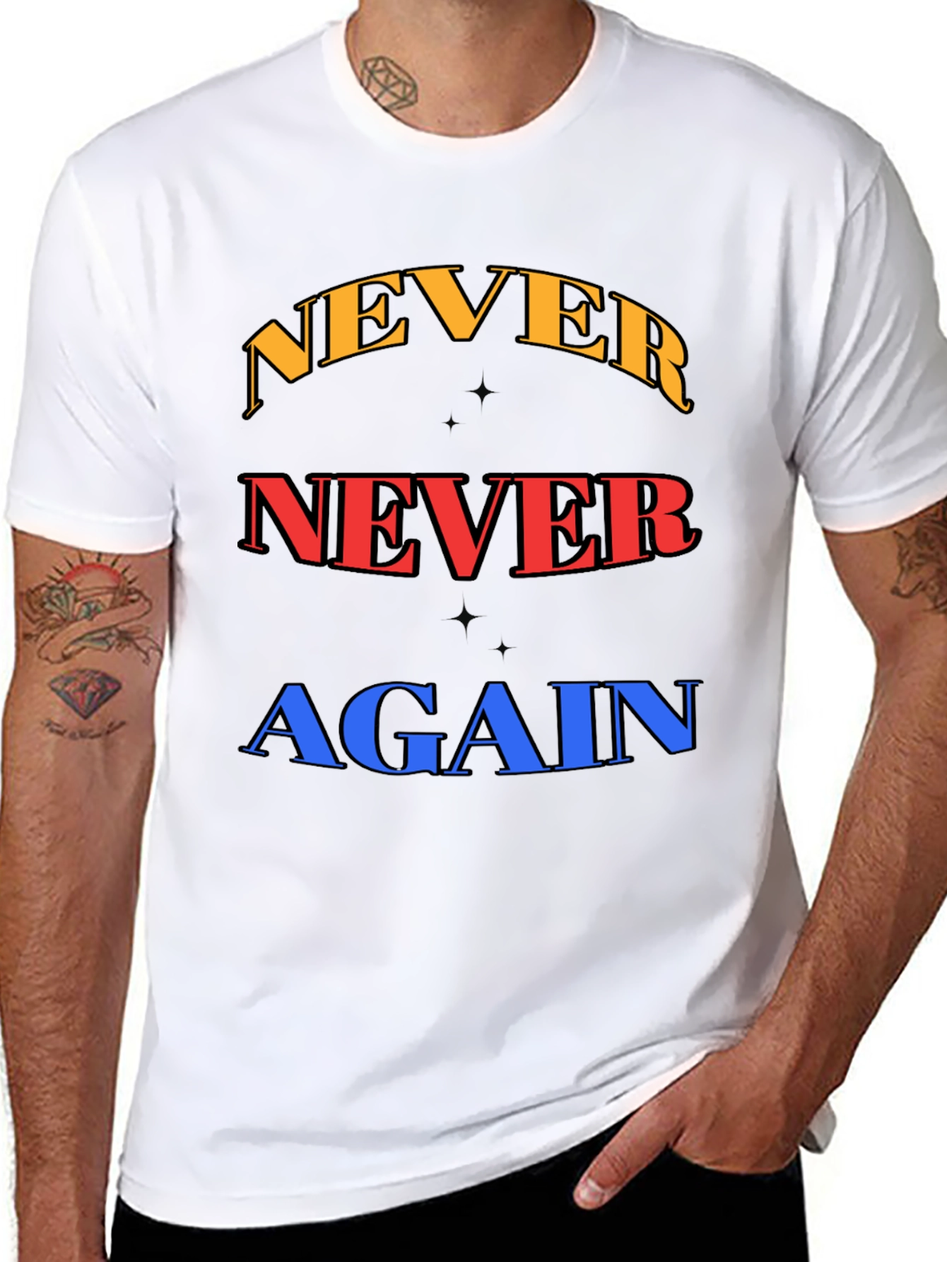 Never Again Graphic Tee - Bold Statement Shirt