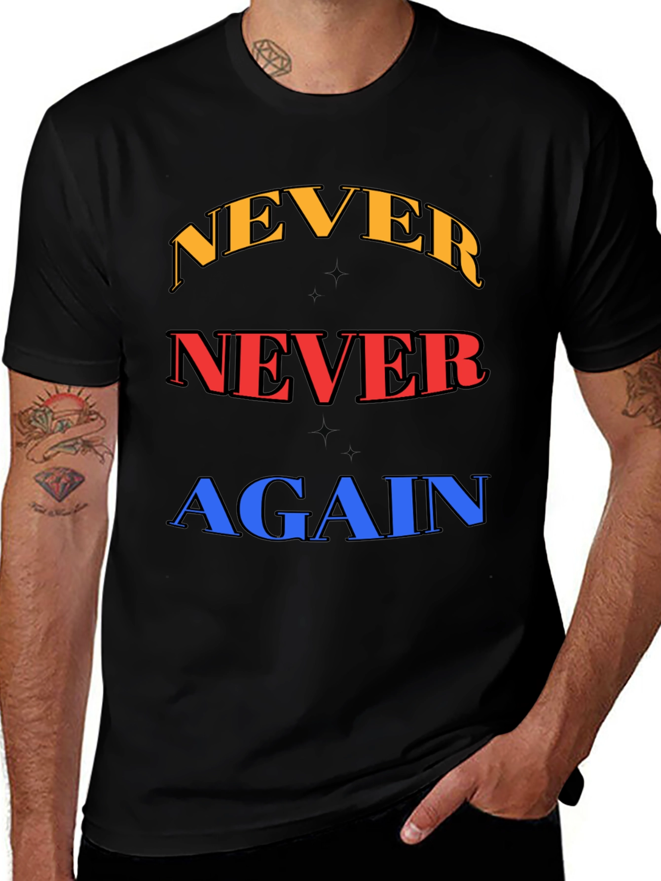 Never Again Graphic Tee - Bold Statement Shirt