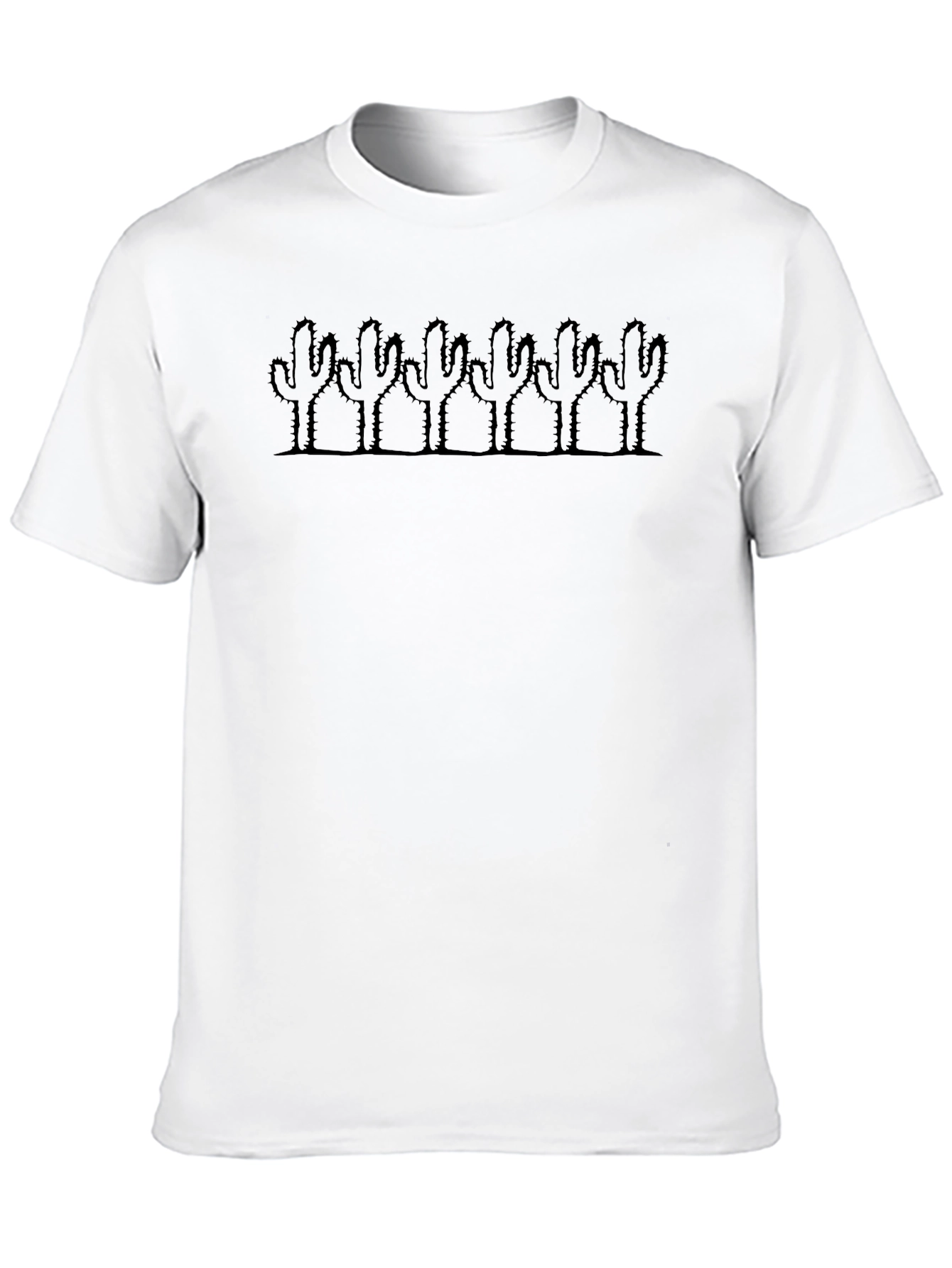 Cactus Silhouette Graphic Tee - Black