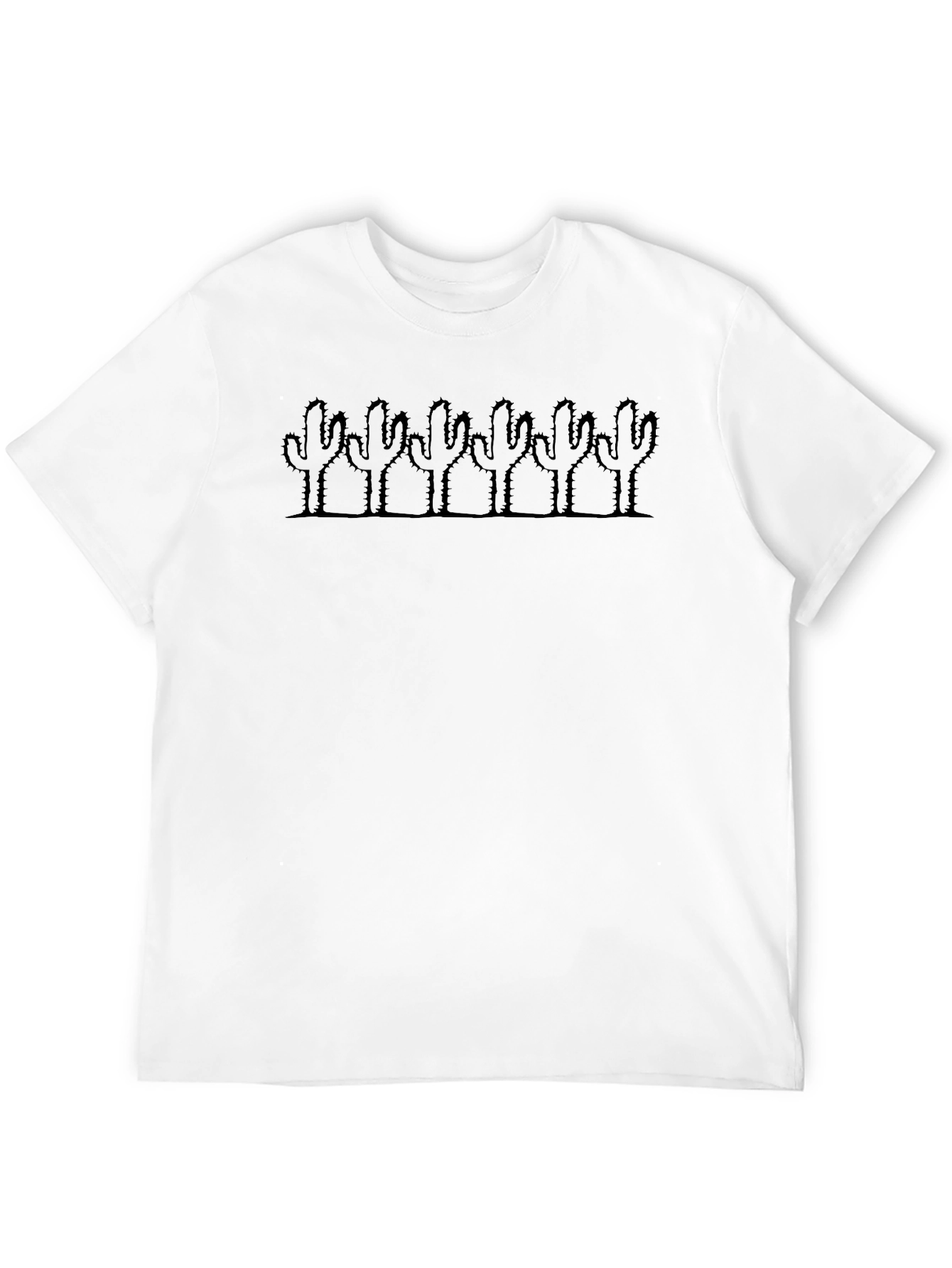Cactus Silhouette Graphic Tee - Black