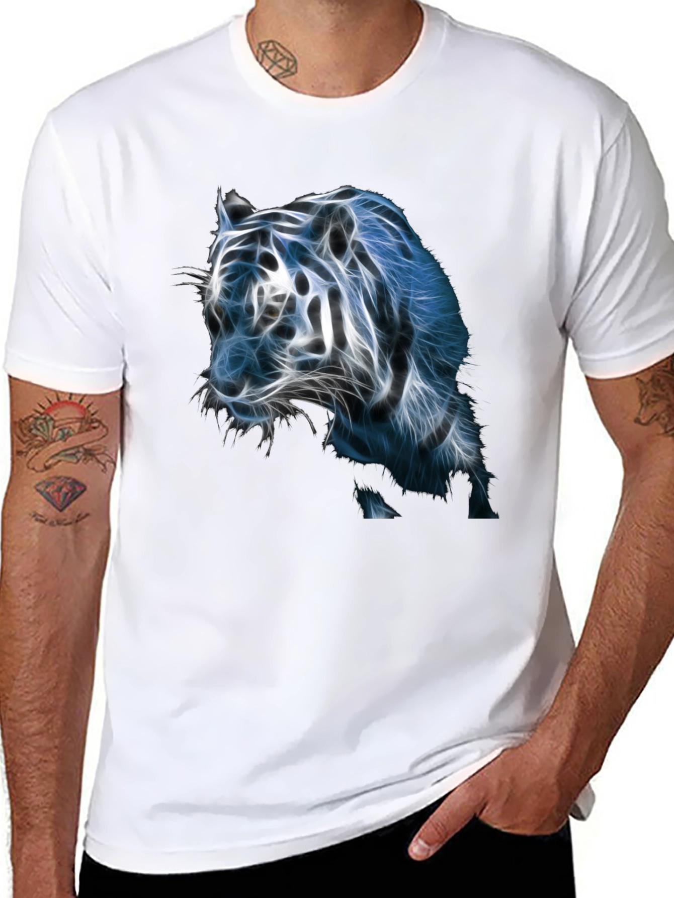 Neon Tiger Graphic Tee - Cool Animal Print Shirt