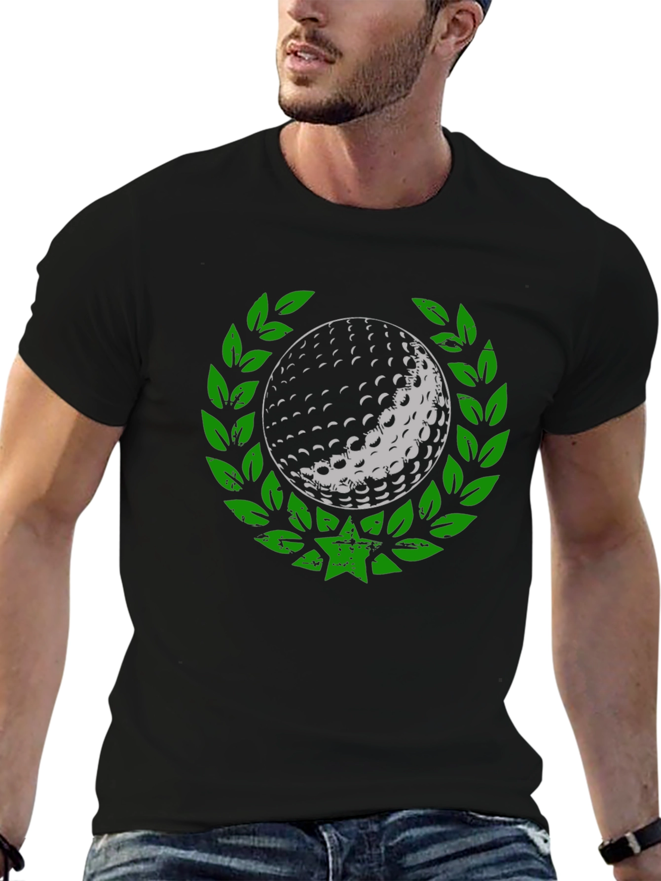 Golf Ball Laurel Wreath Graphic T-Shirt