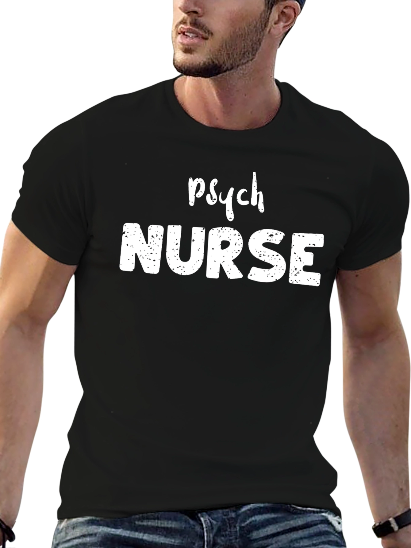 Psych Nurse T-Shirt - Black Cotton Blend