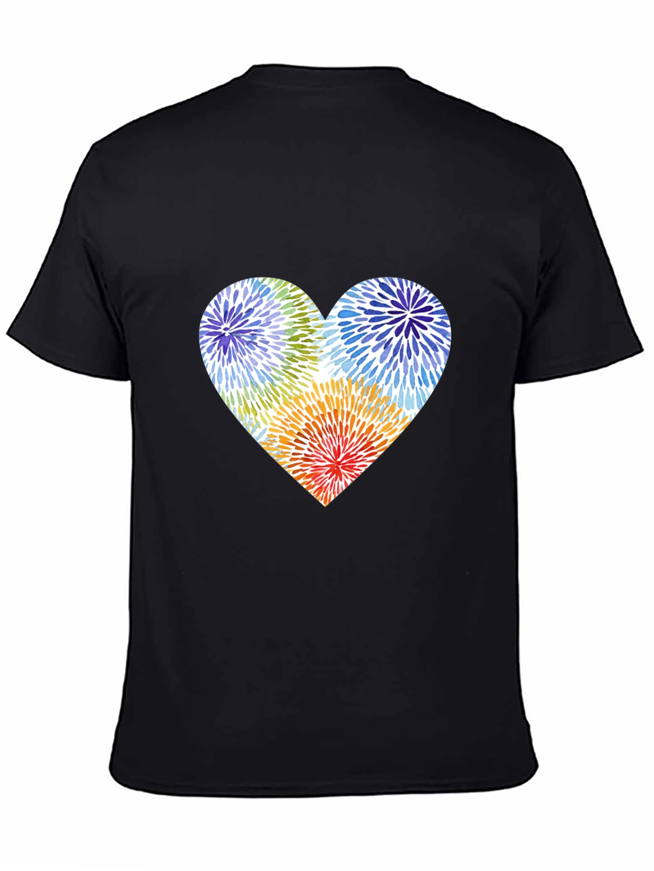 Heart Burst Graphic Black T-Shirt