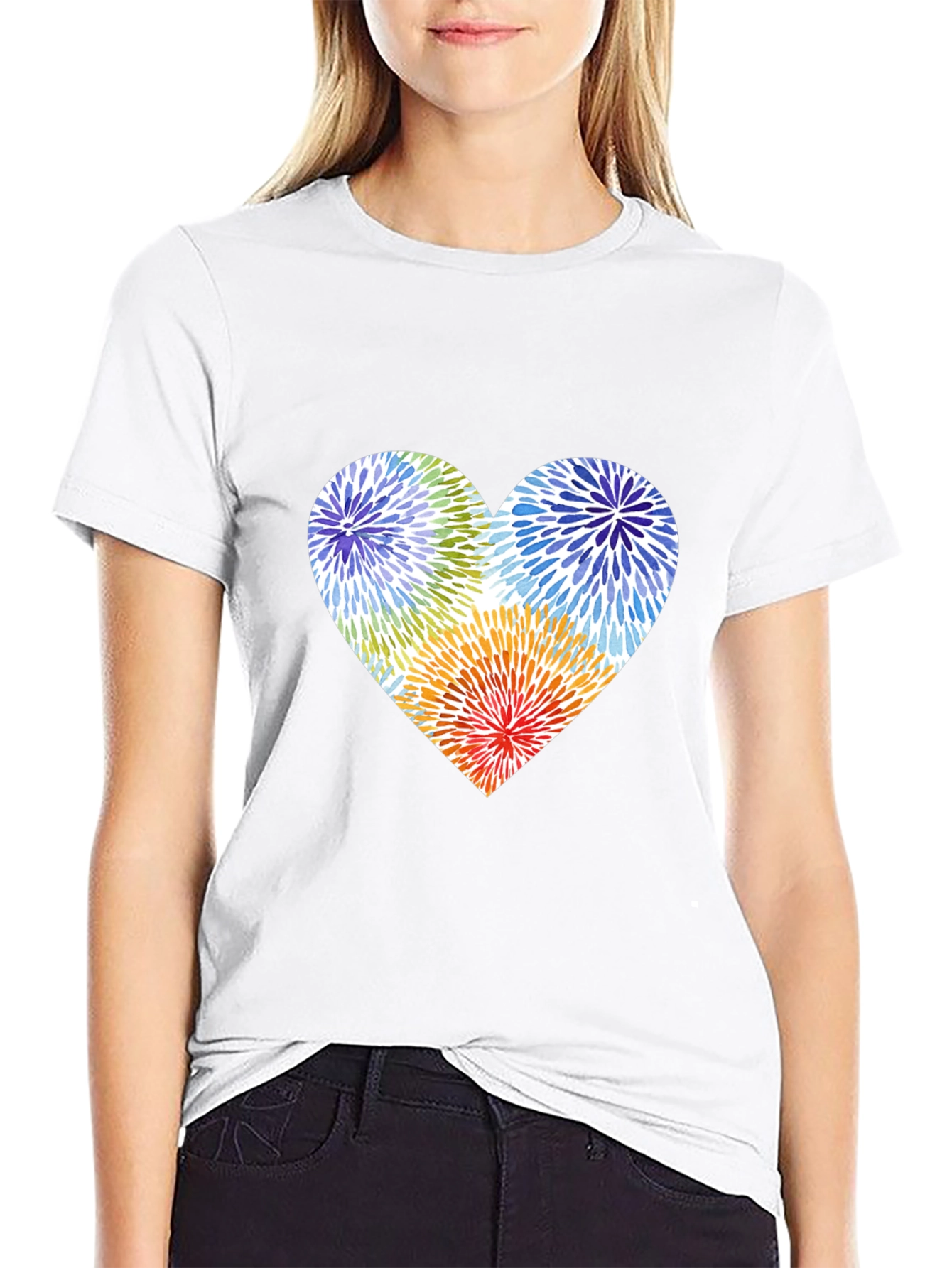 Heart Burst Graphic Black T-Shirt