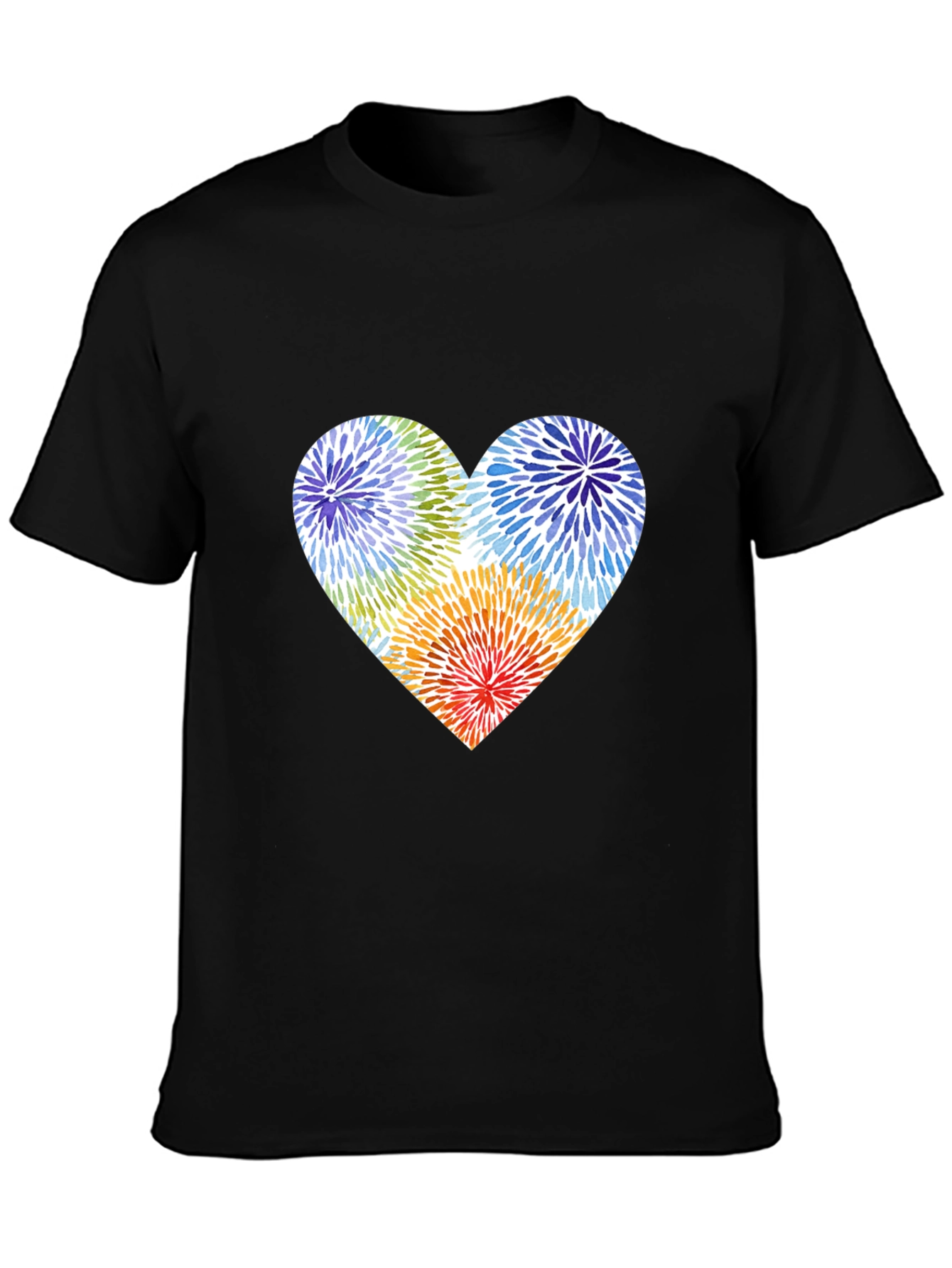 Heart Burst Graphic Black T-Shirt