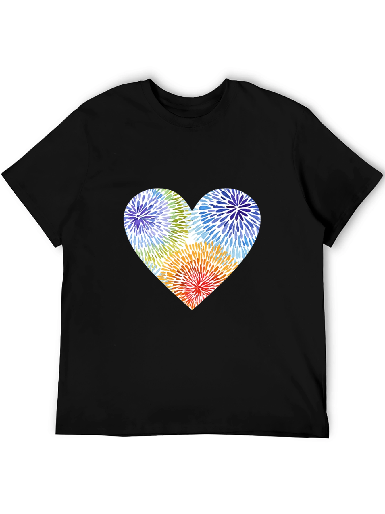 Heart Burst Graphic Black T-Shirt