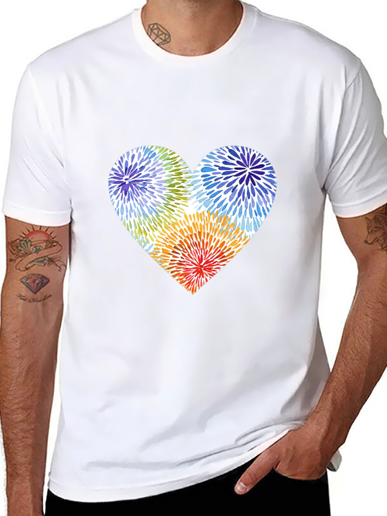 Heart Burst Graphic Black T-Shirt