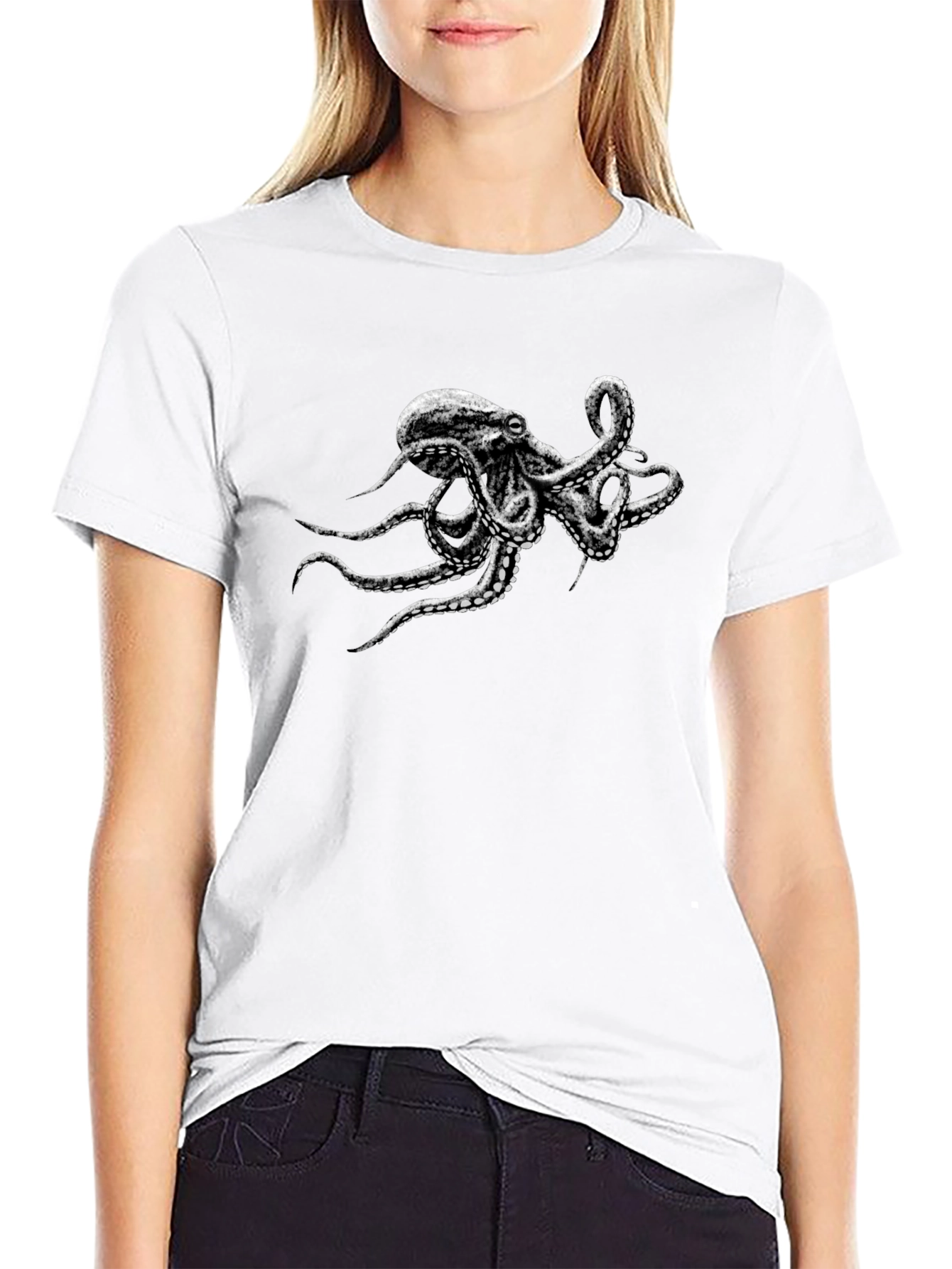 Octopus Graphic Black T-Shirt