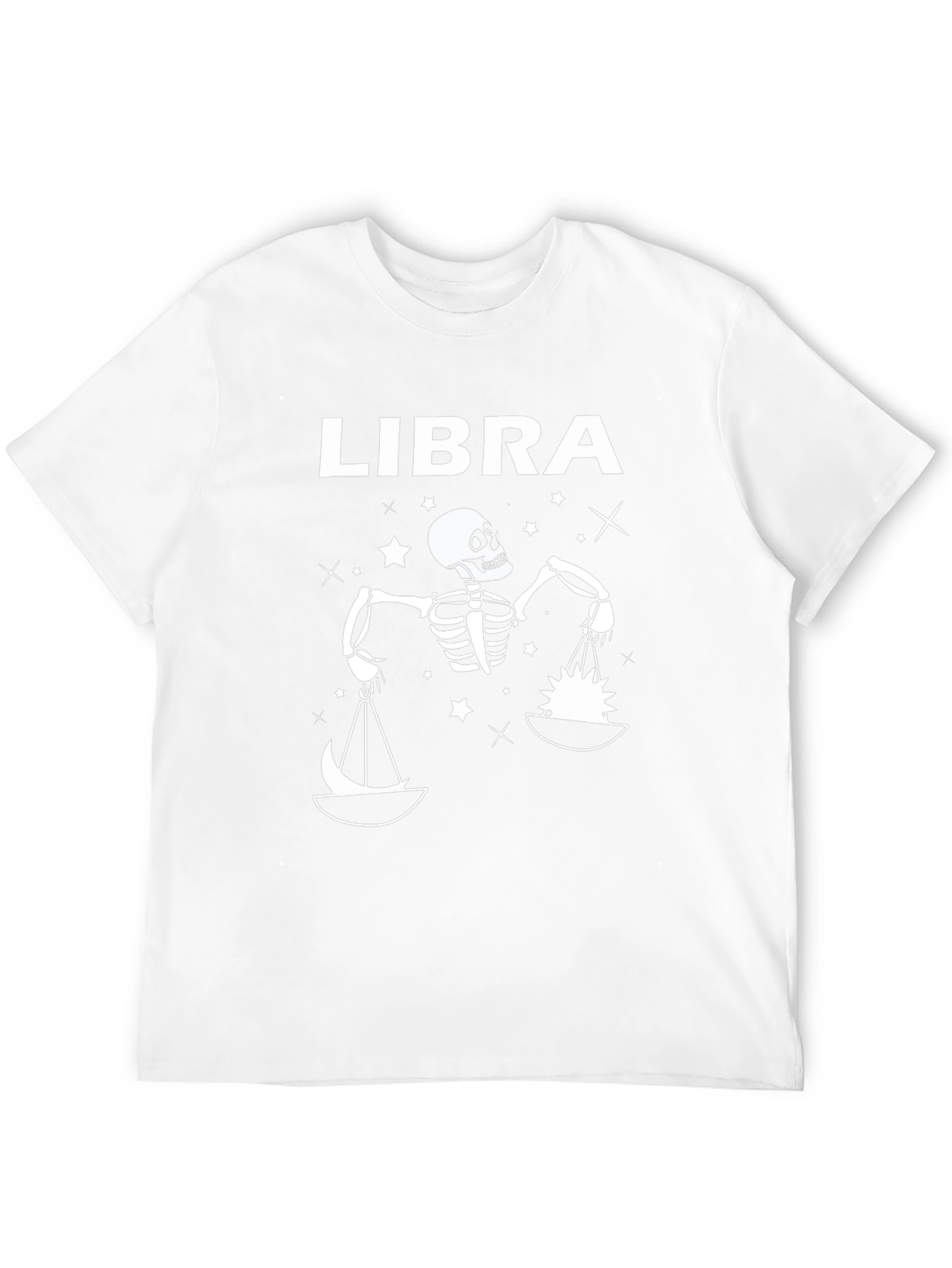Libra Skeleton T-Shirt - Zodiac Sign Graphic Tee