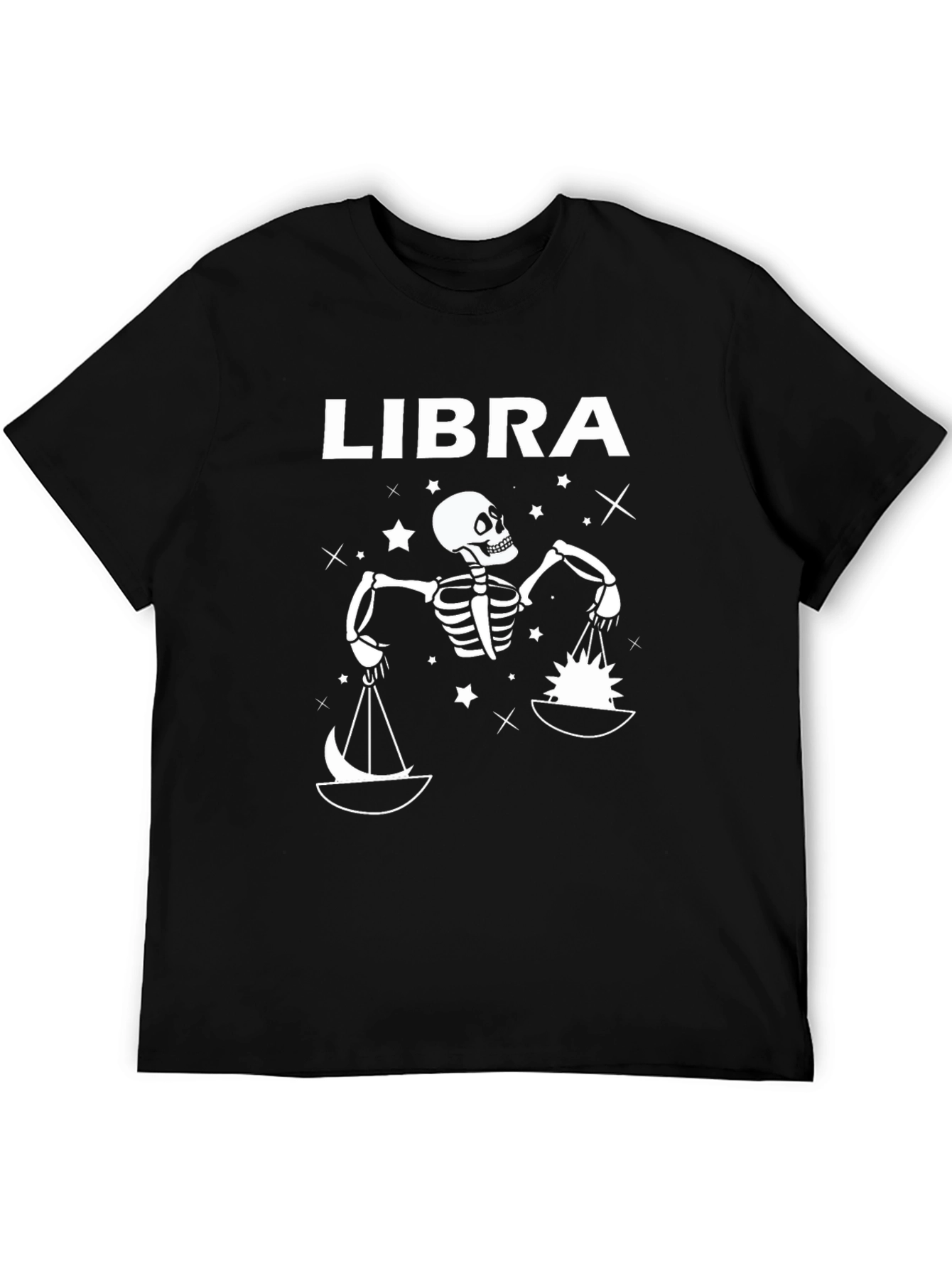Libra Skeleton T-Shirt - Zodiac Sign Graphic Tee