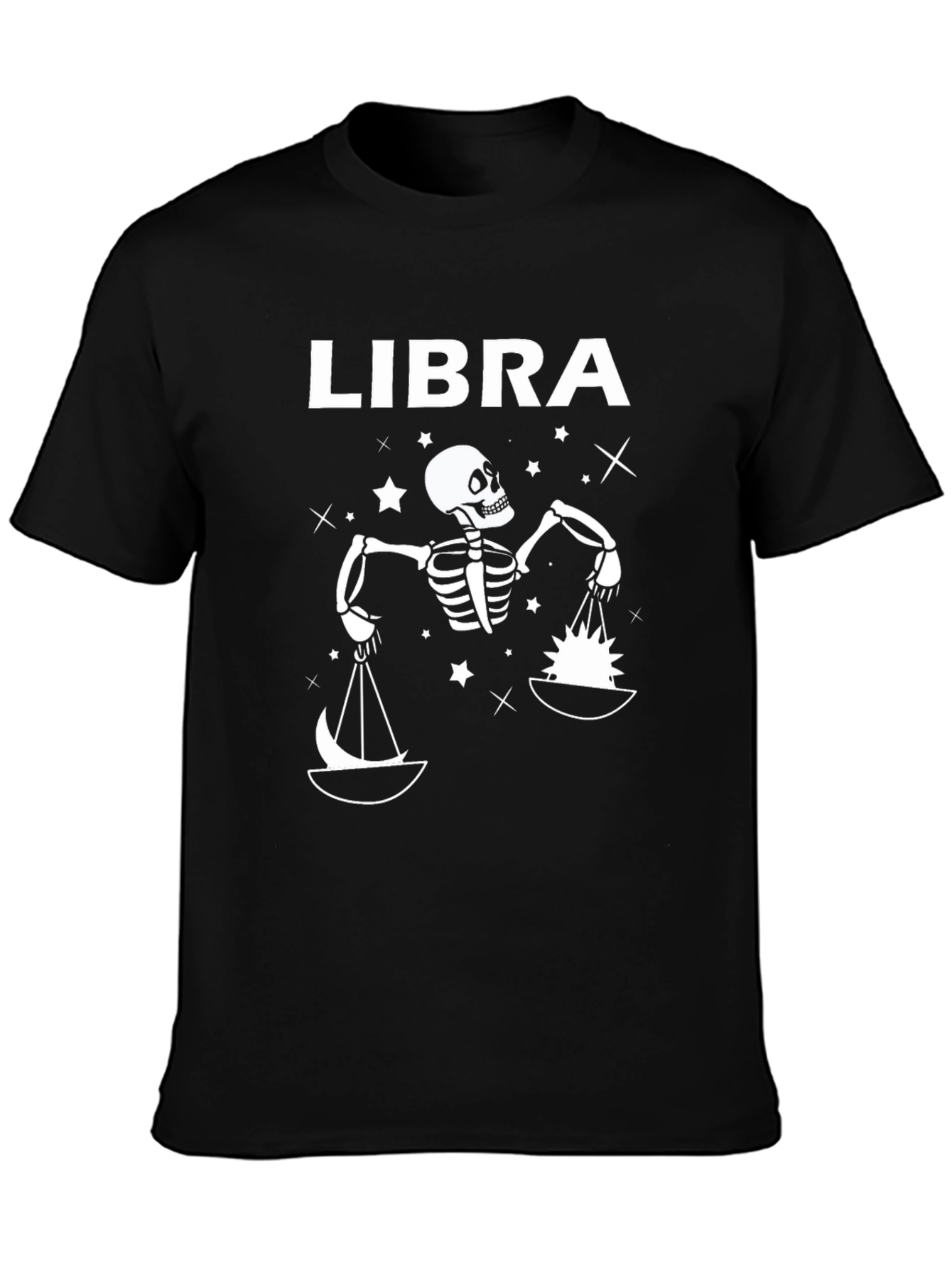 Libra Skeleton T-Shirt - Zodiac Sign Graphic Tee
