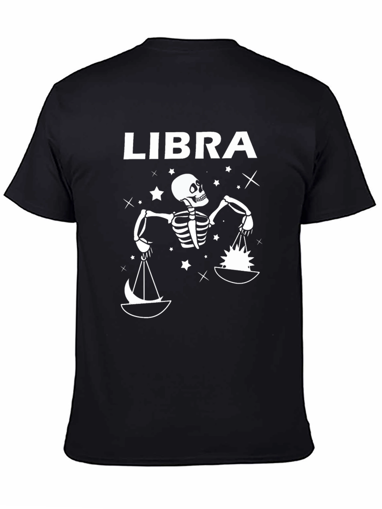 Libra Skeleton T-Shirt - Zodiac Sign Graphic Tee