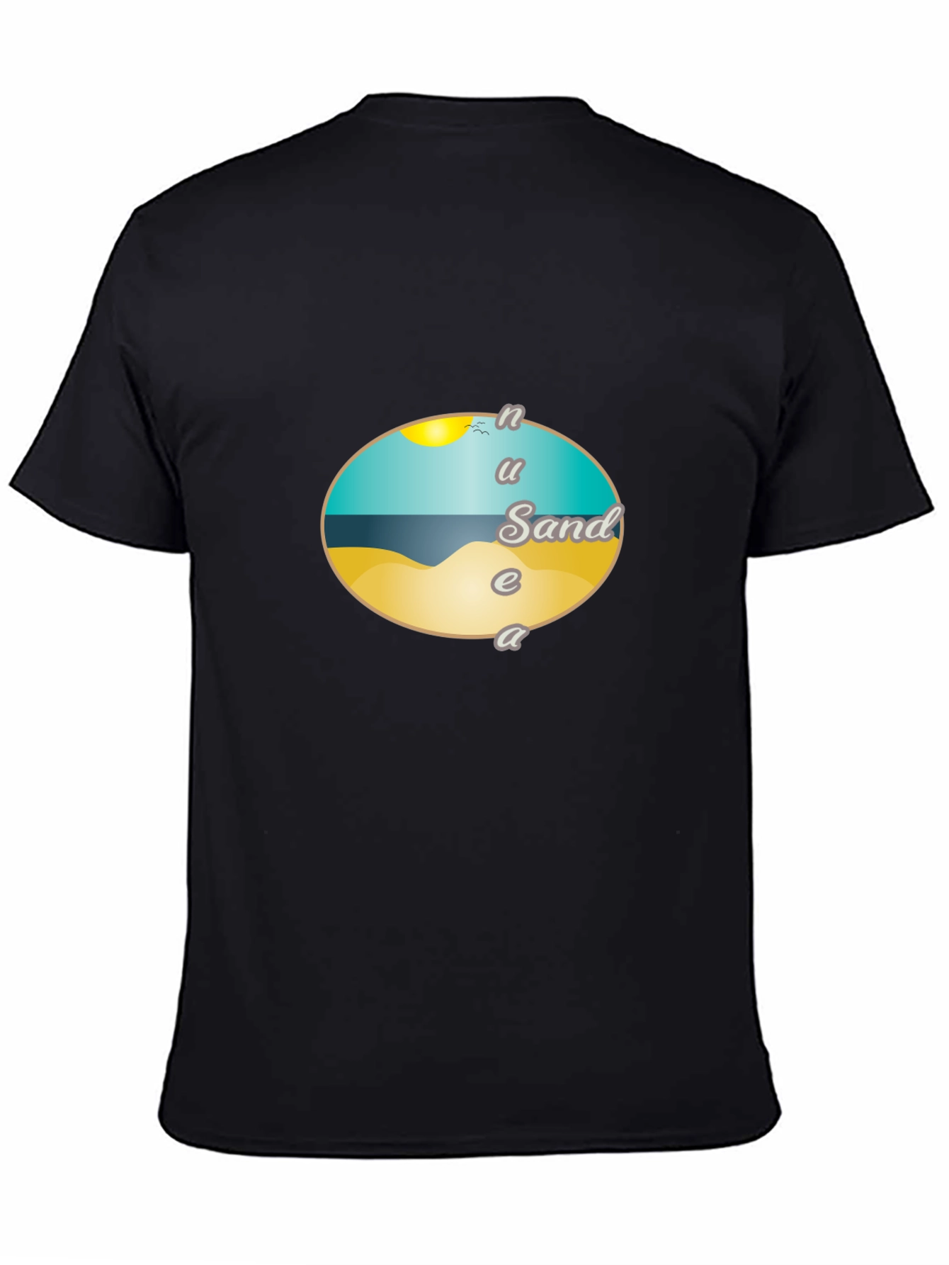 Beach Sand Graphic Tee - Unisex Black T-Shirt
