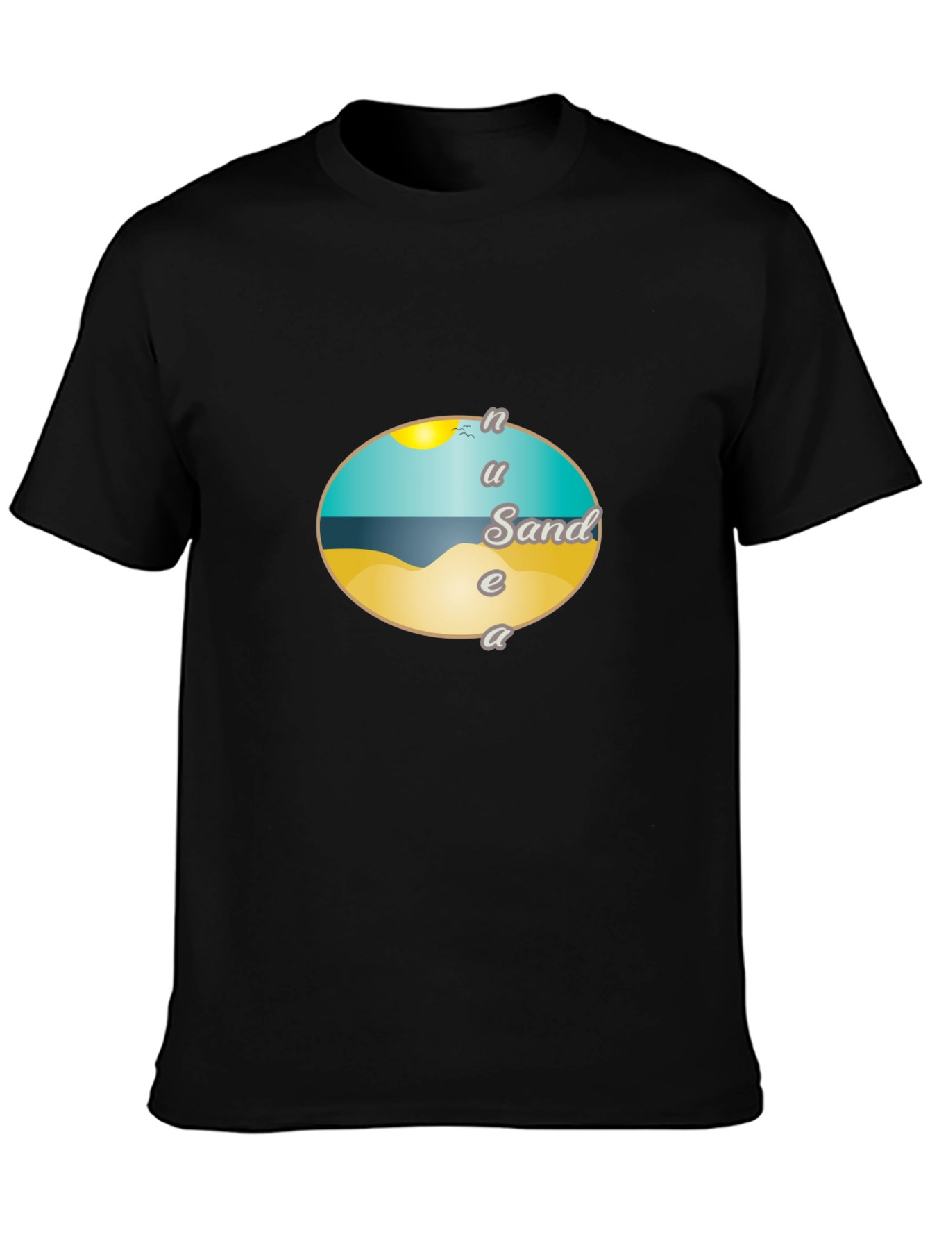 Beach Sand Graphic Tee - Unisex Black T-Shirt