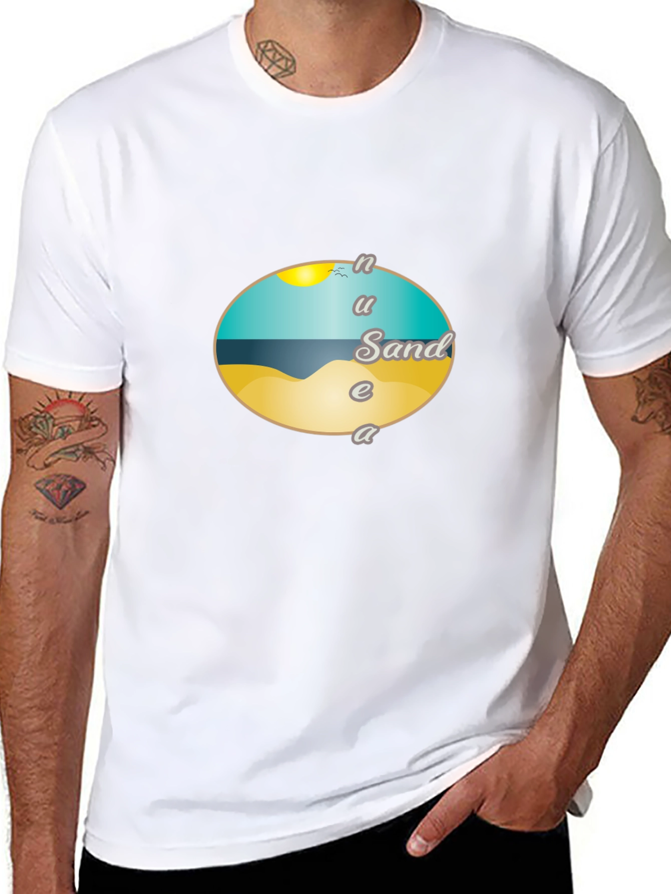 Beach Sand Graphic Tee - Unisex Black T-Shirt