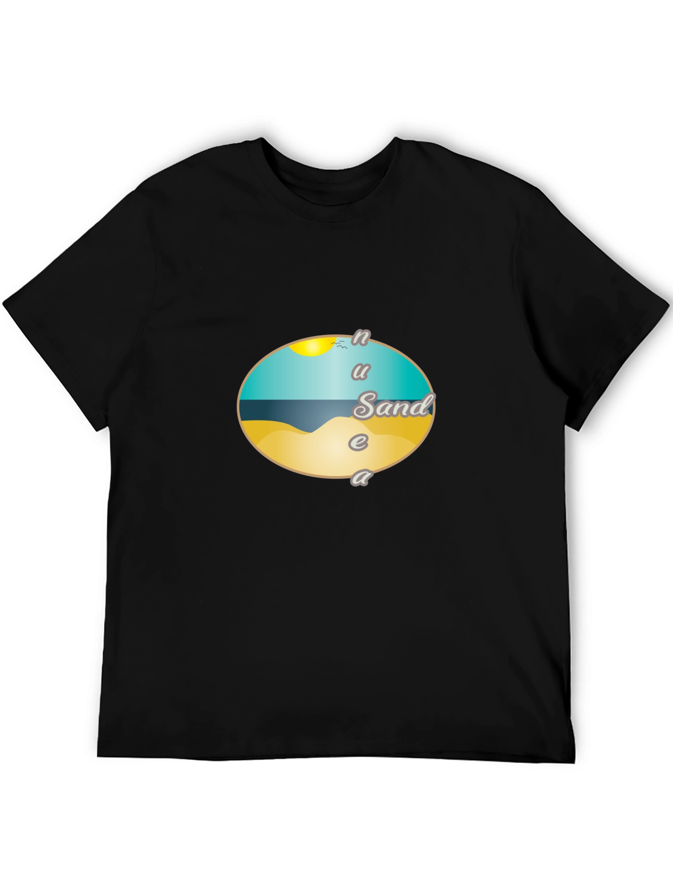 Beach Sand Graphic Tee - Unisex Black T-Shirt