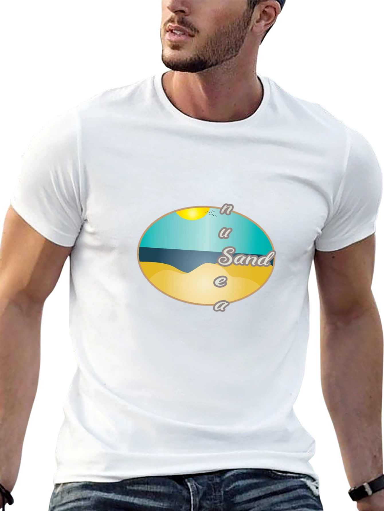 Beach Sand Graphic Tee - Unisex Black T-Shirt