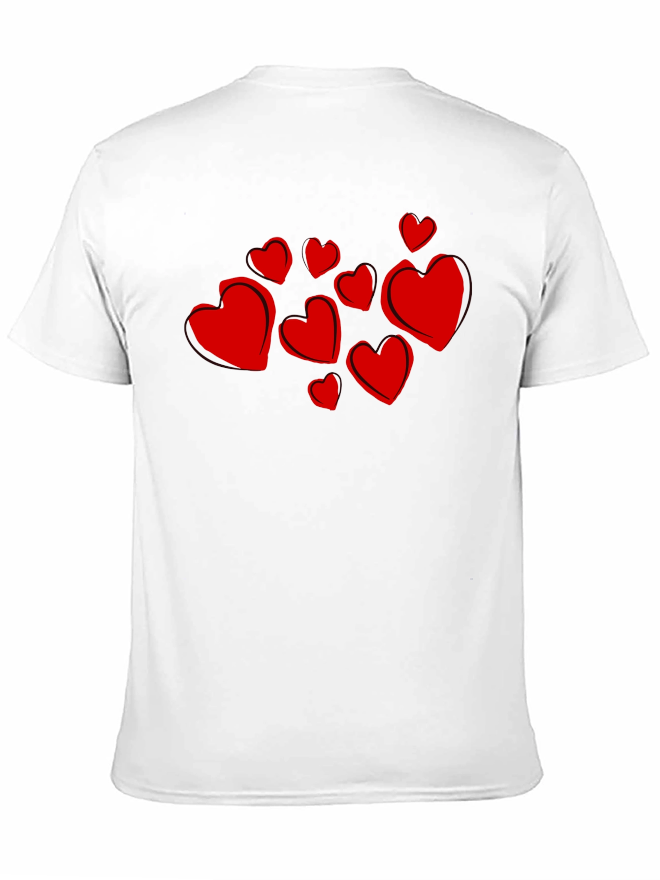 Heart Print Black T-Shirt - Stylish Casual Wear