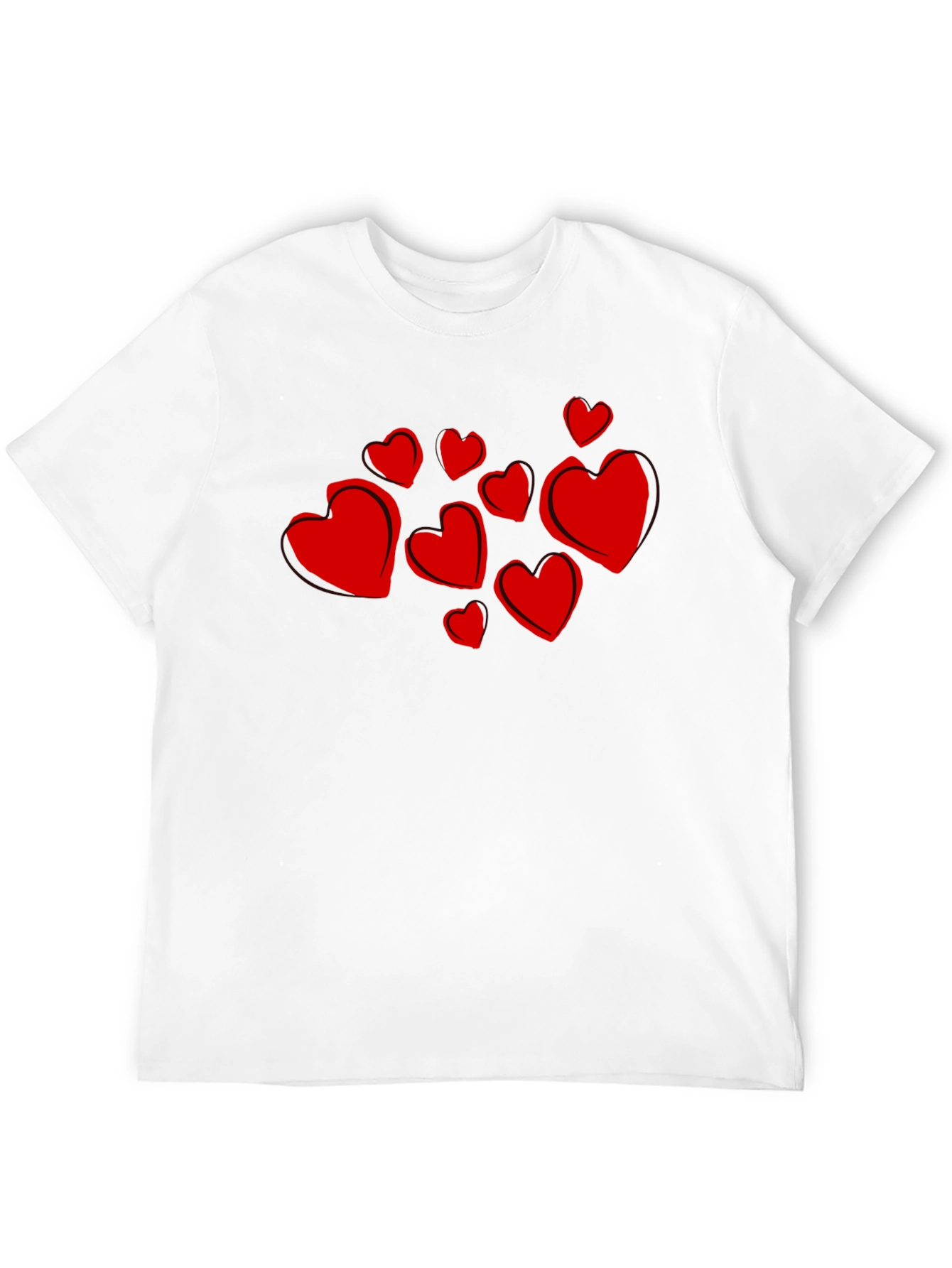 Heart Print Black T-Shirt - Stylish Casual Wear
