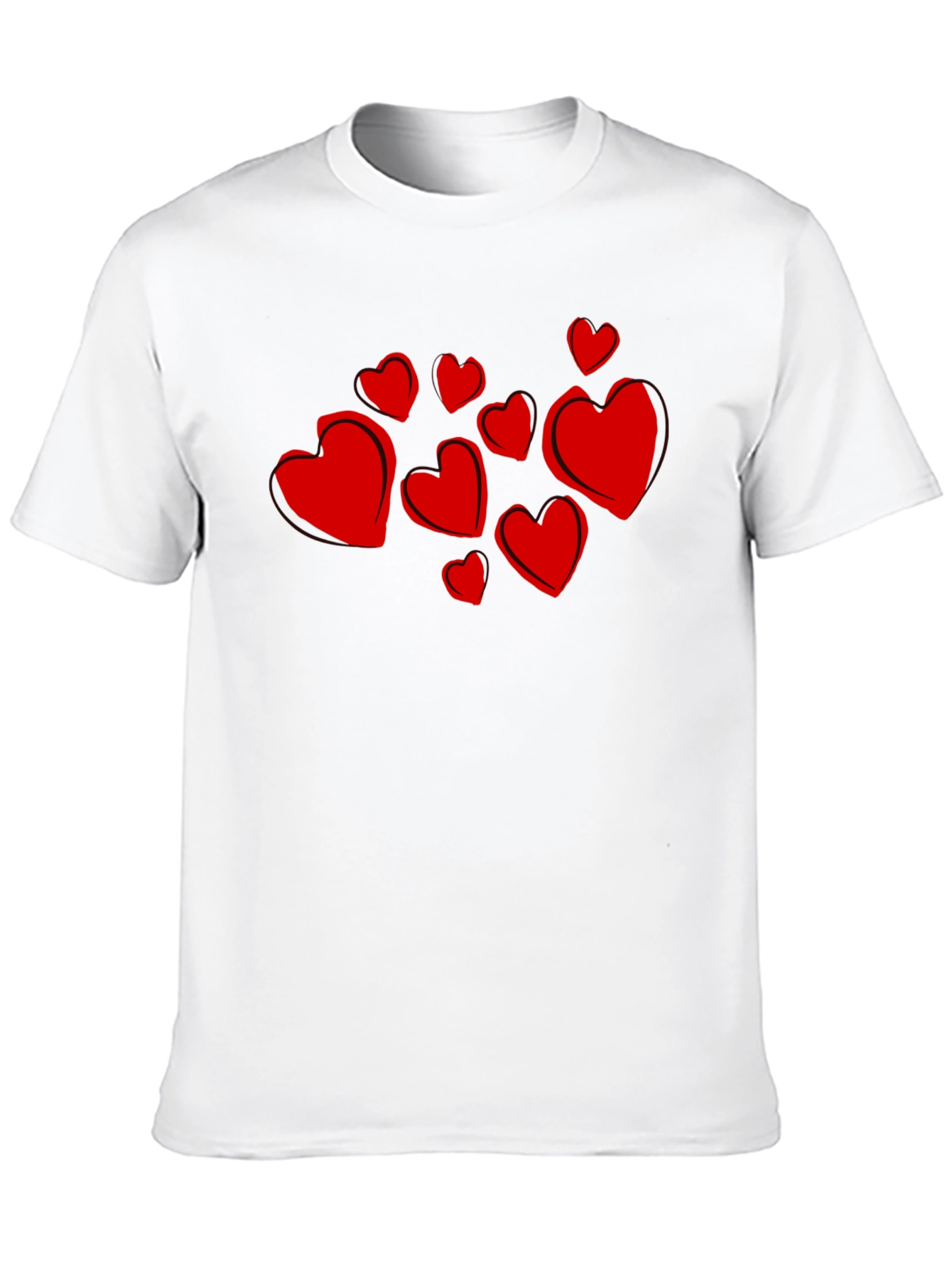 Heart Print Black T-Shirt - Stylish Casual Wear