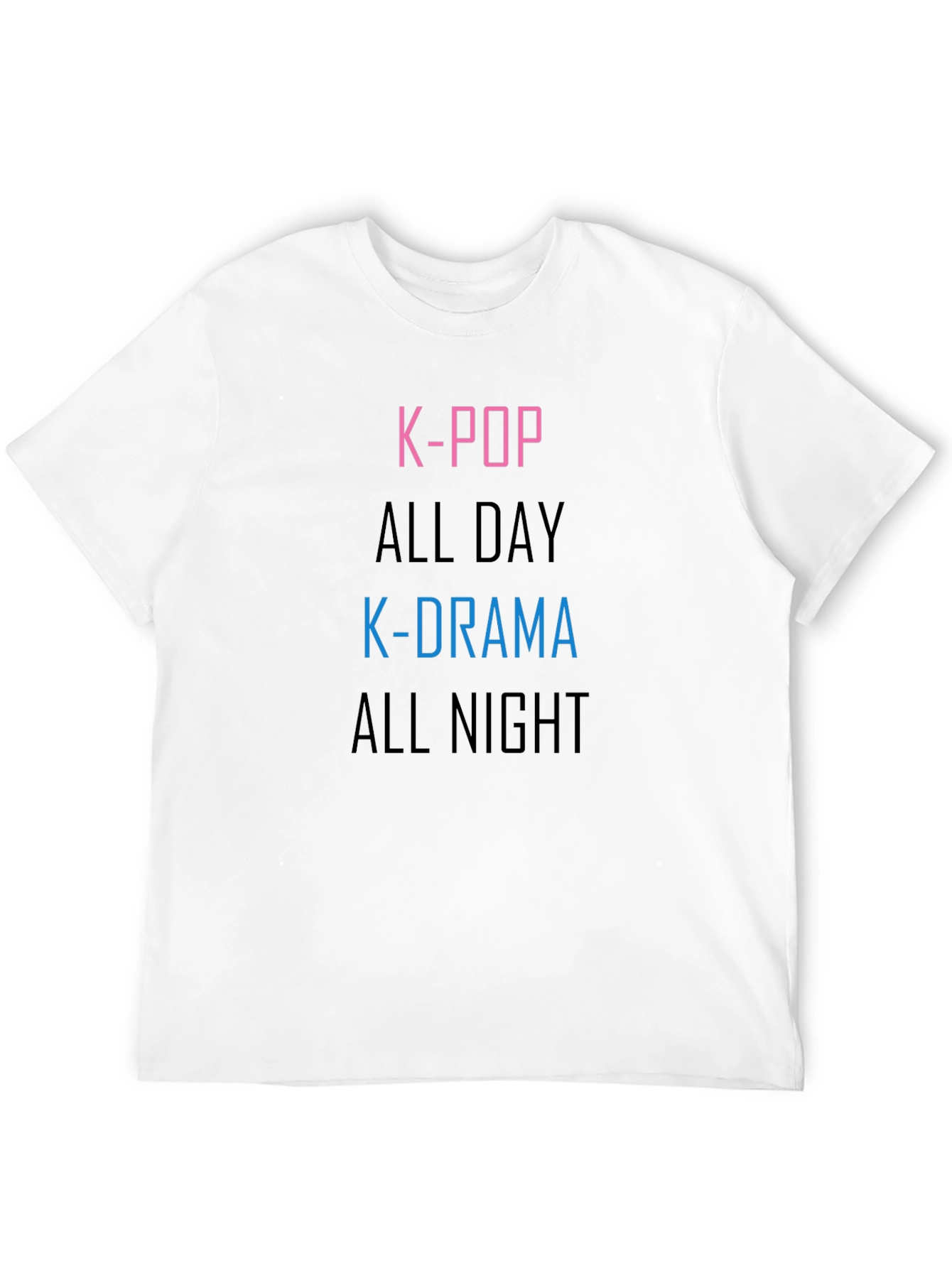 K-Pop & K-Drama All Day & Night Black T-Shirt