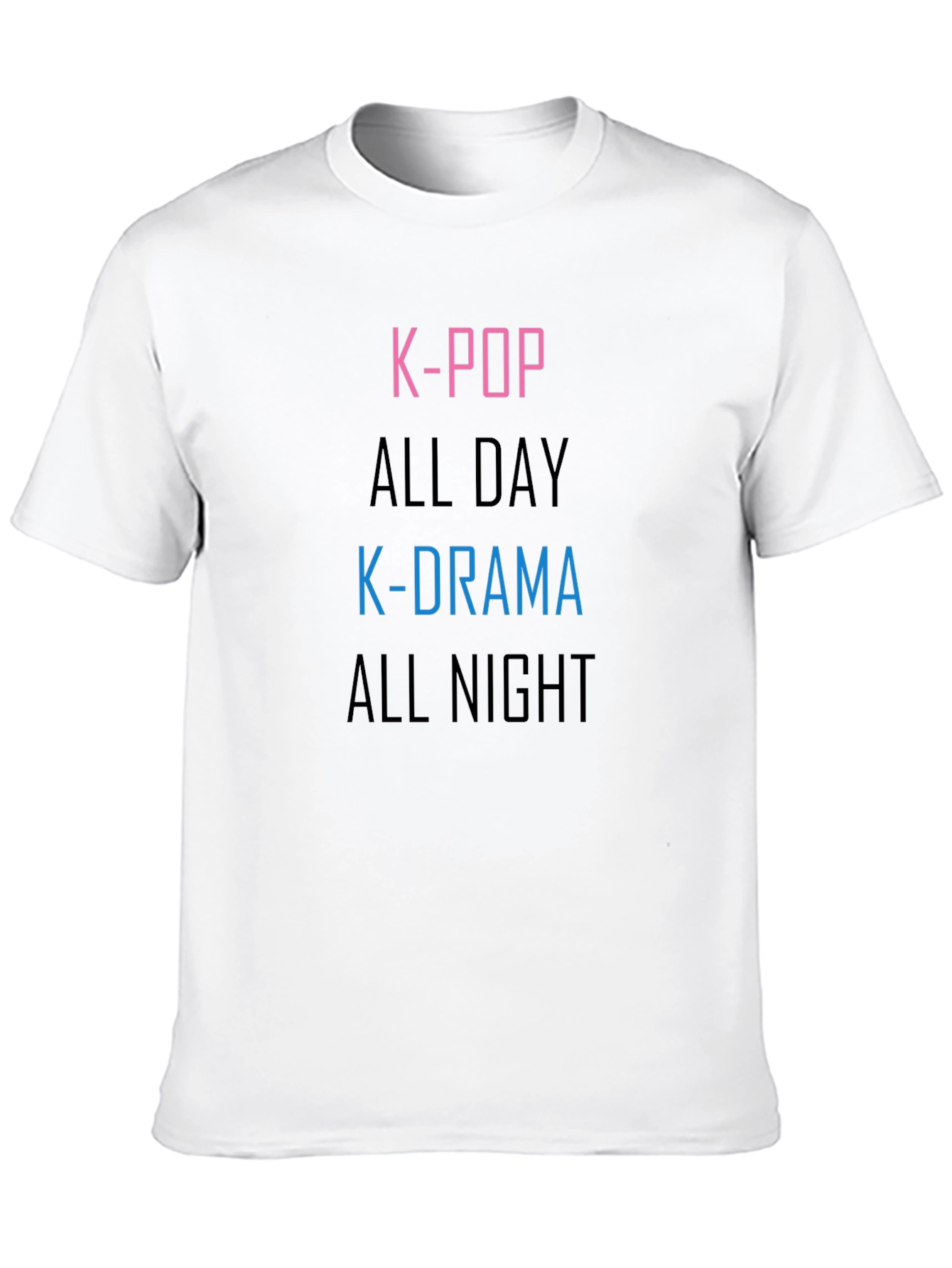 K-Pop & K-Drama All Day & Night Black T-Shirt