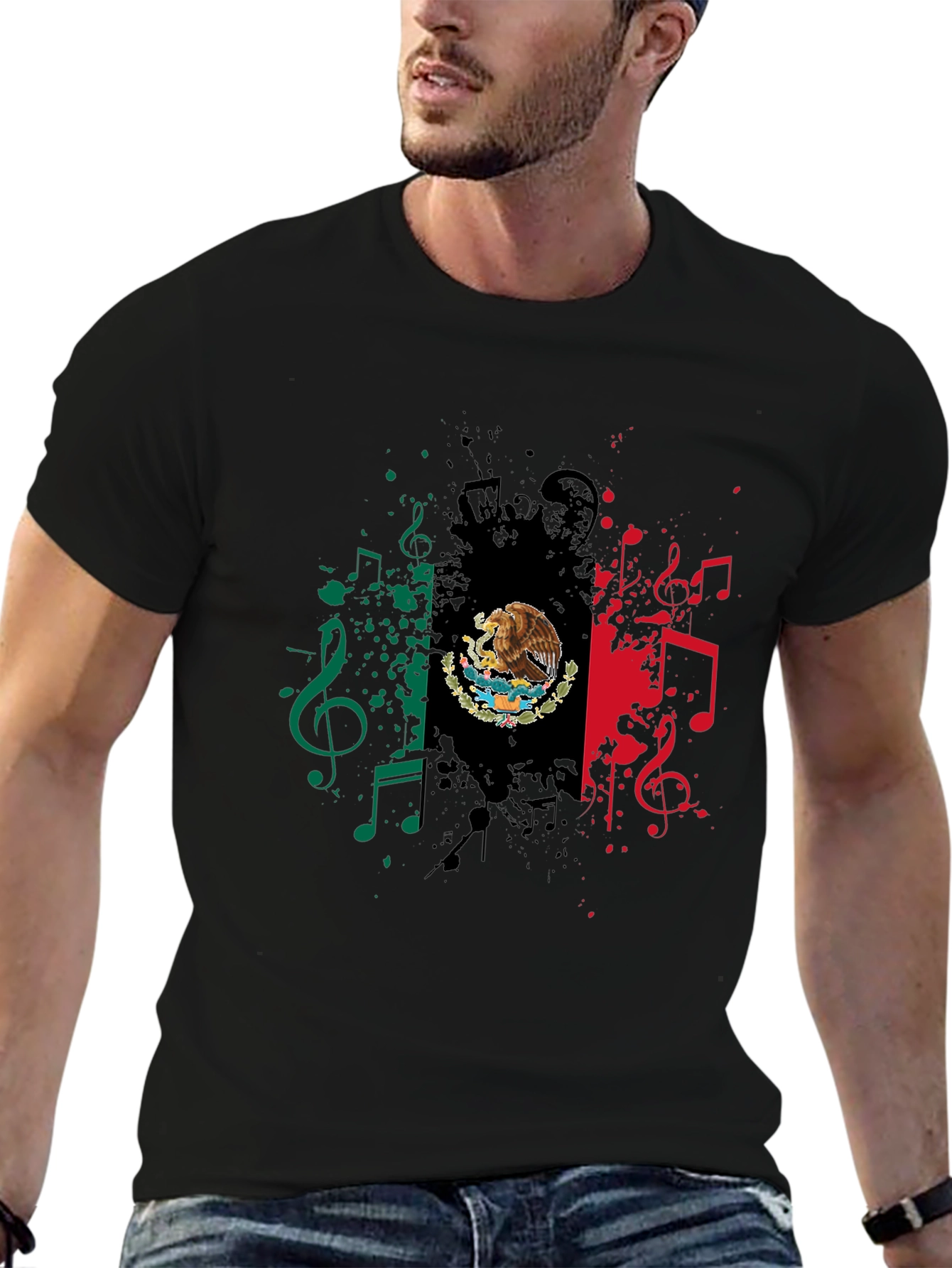 Mexican Flag Music Note Graphic Tee
