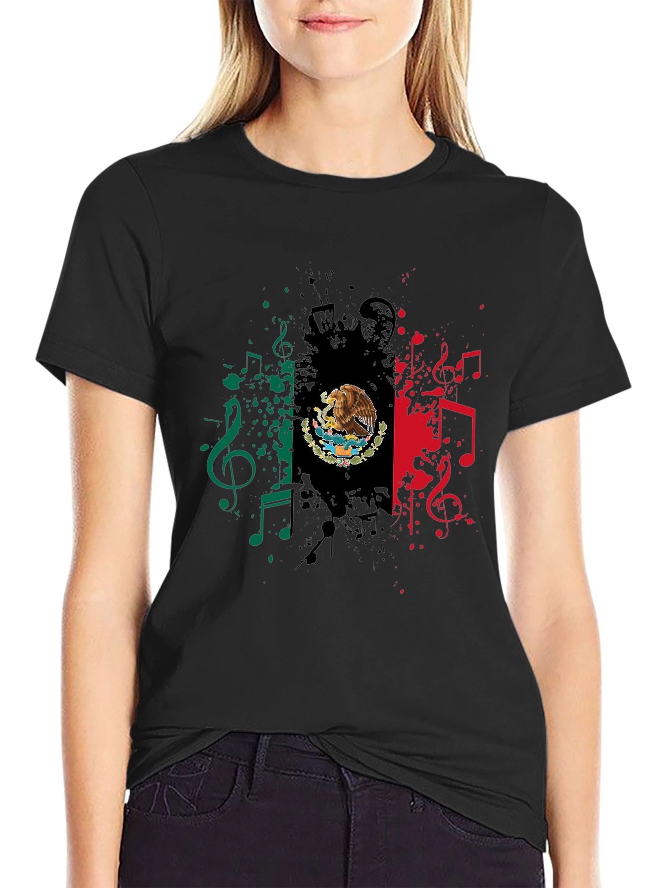 Mexican Flag Music Note Graphic Tee