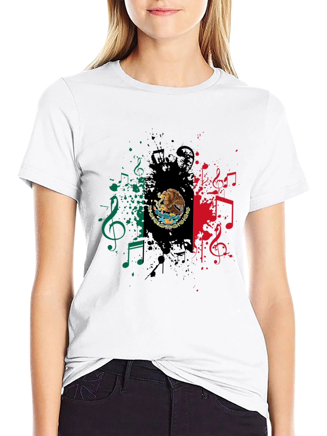Mexican Flag Music Note Graphic Tee