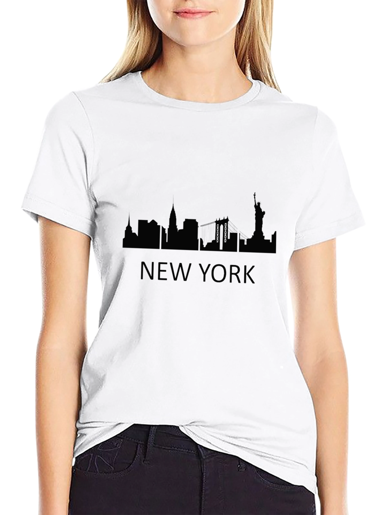 New York Skyline Graphic Tee - Black