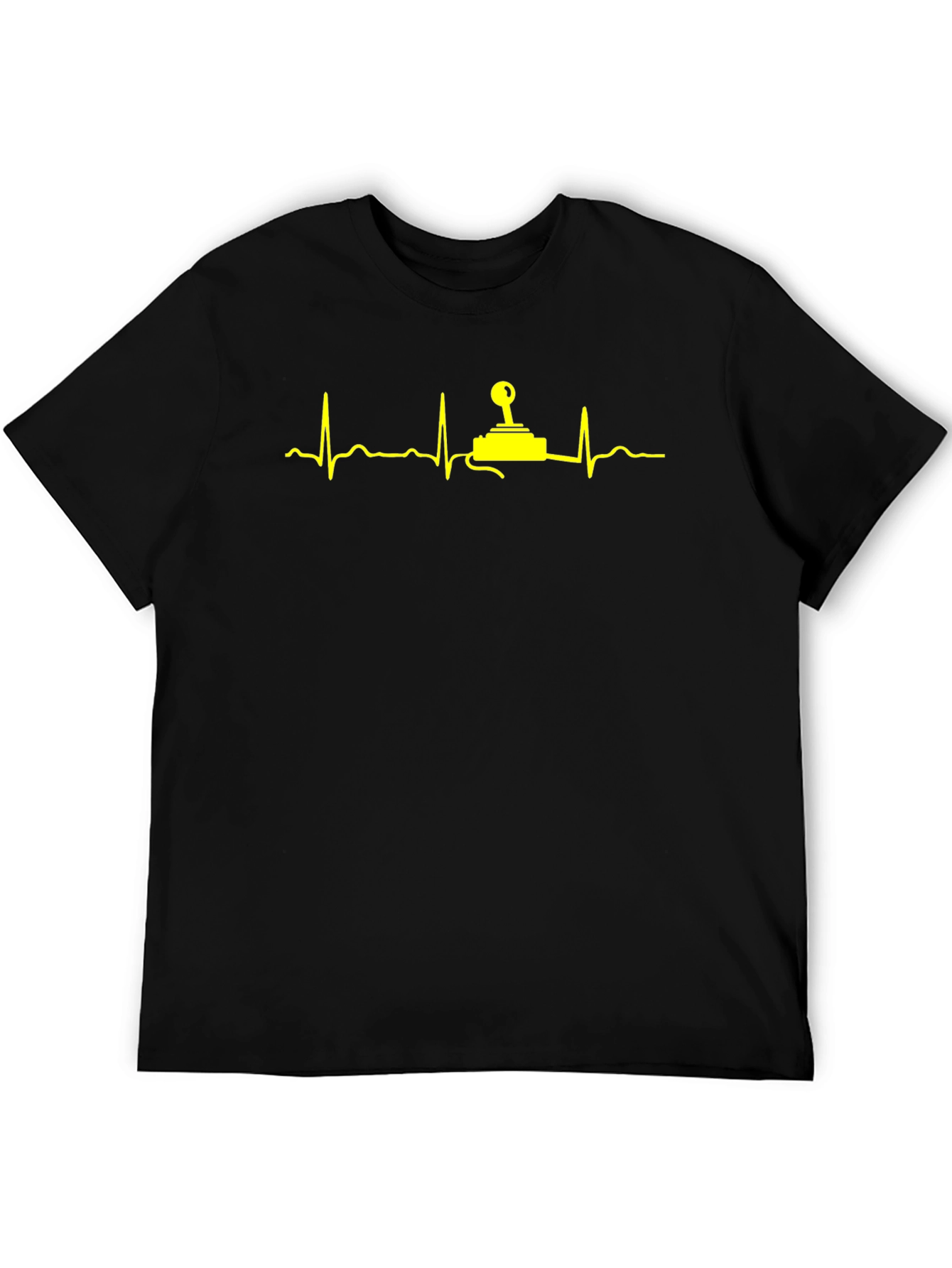 Gamer Heartbeat T-Shirt - Black Cotton Graphic Tee