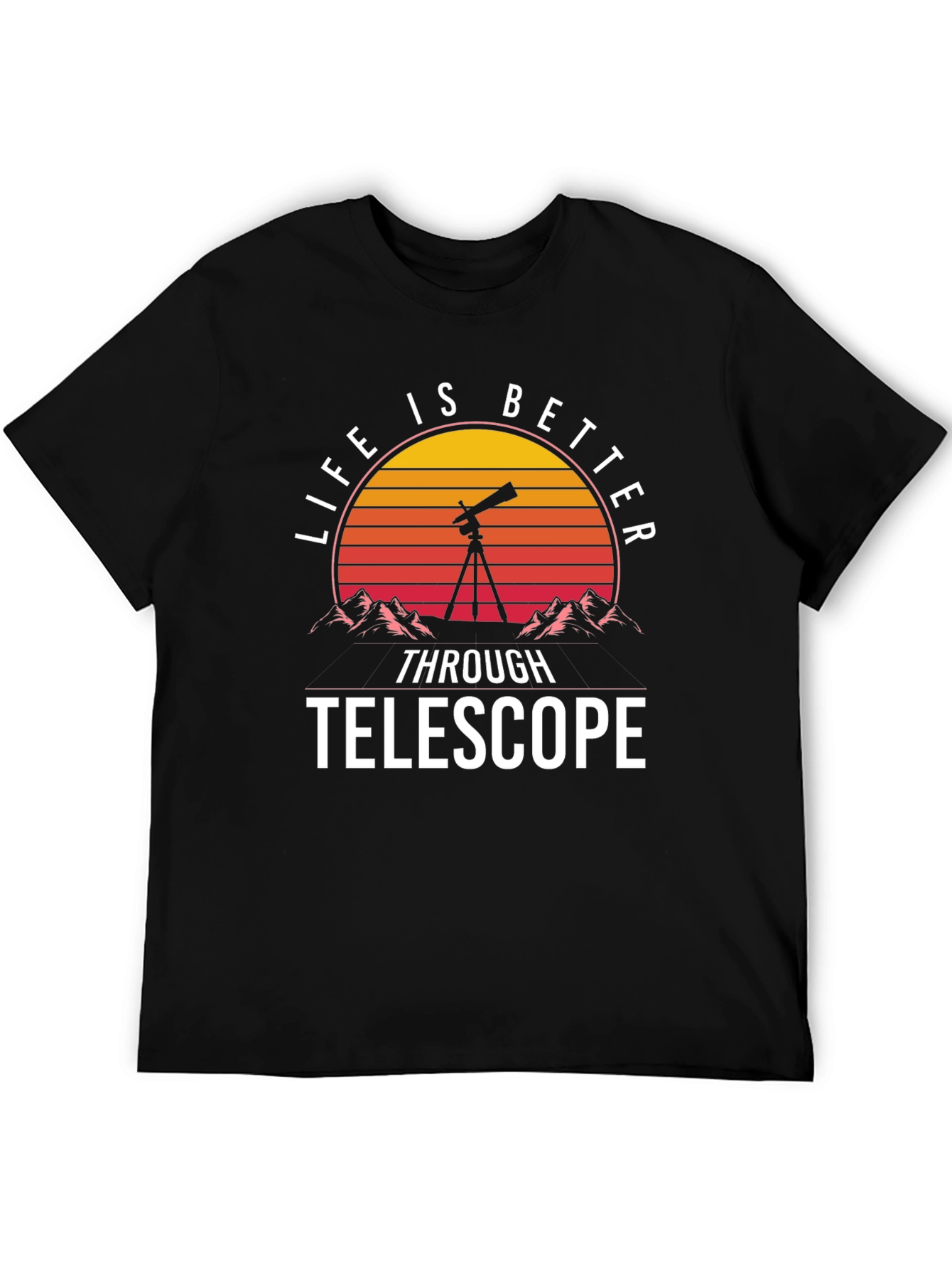 Telescope Sunset Graphic T-Shirt