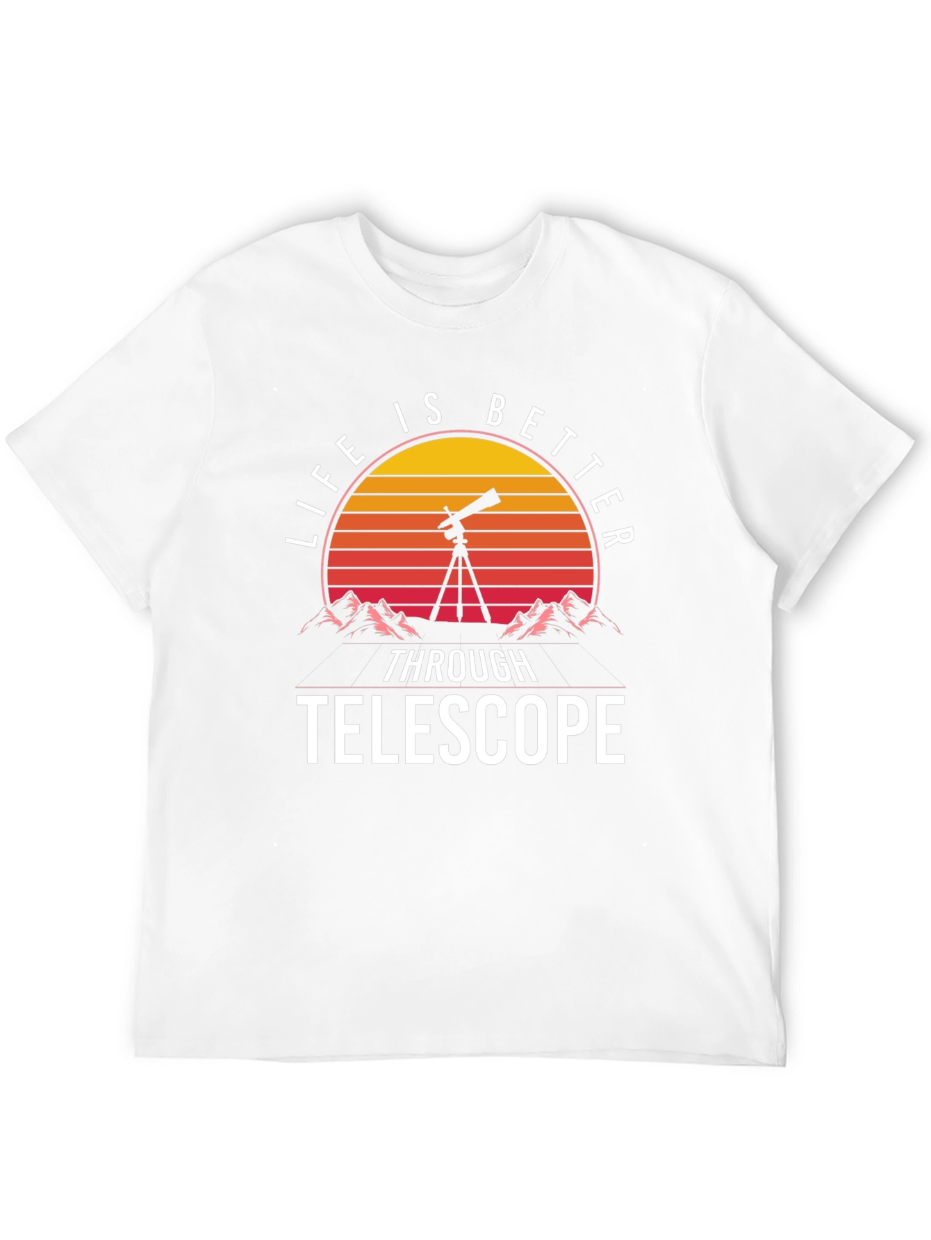 Telescope Sunset Graphic T-Shirt