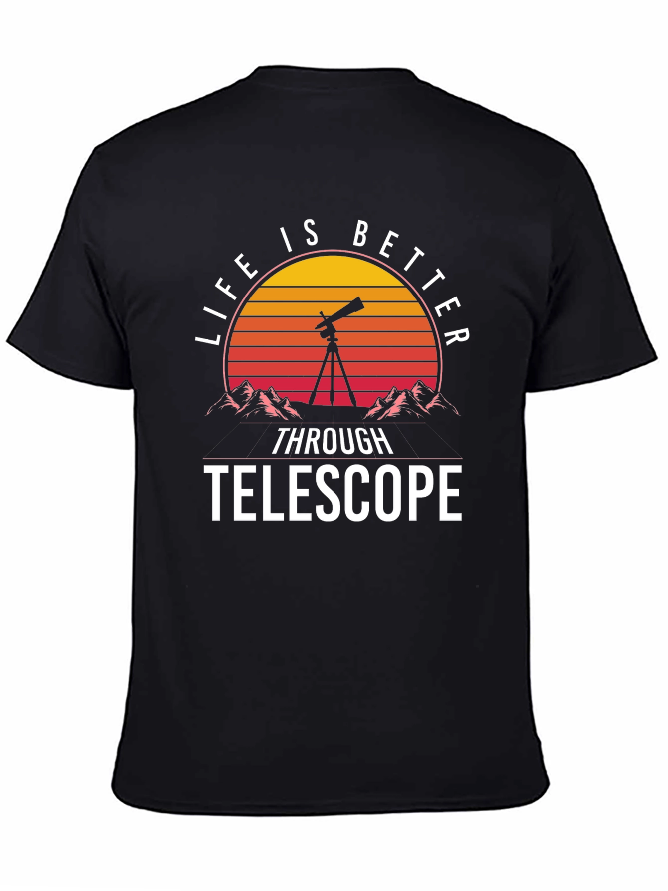 Telescope Sunset Graphic T-Shirt