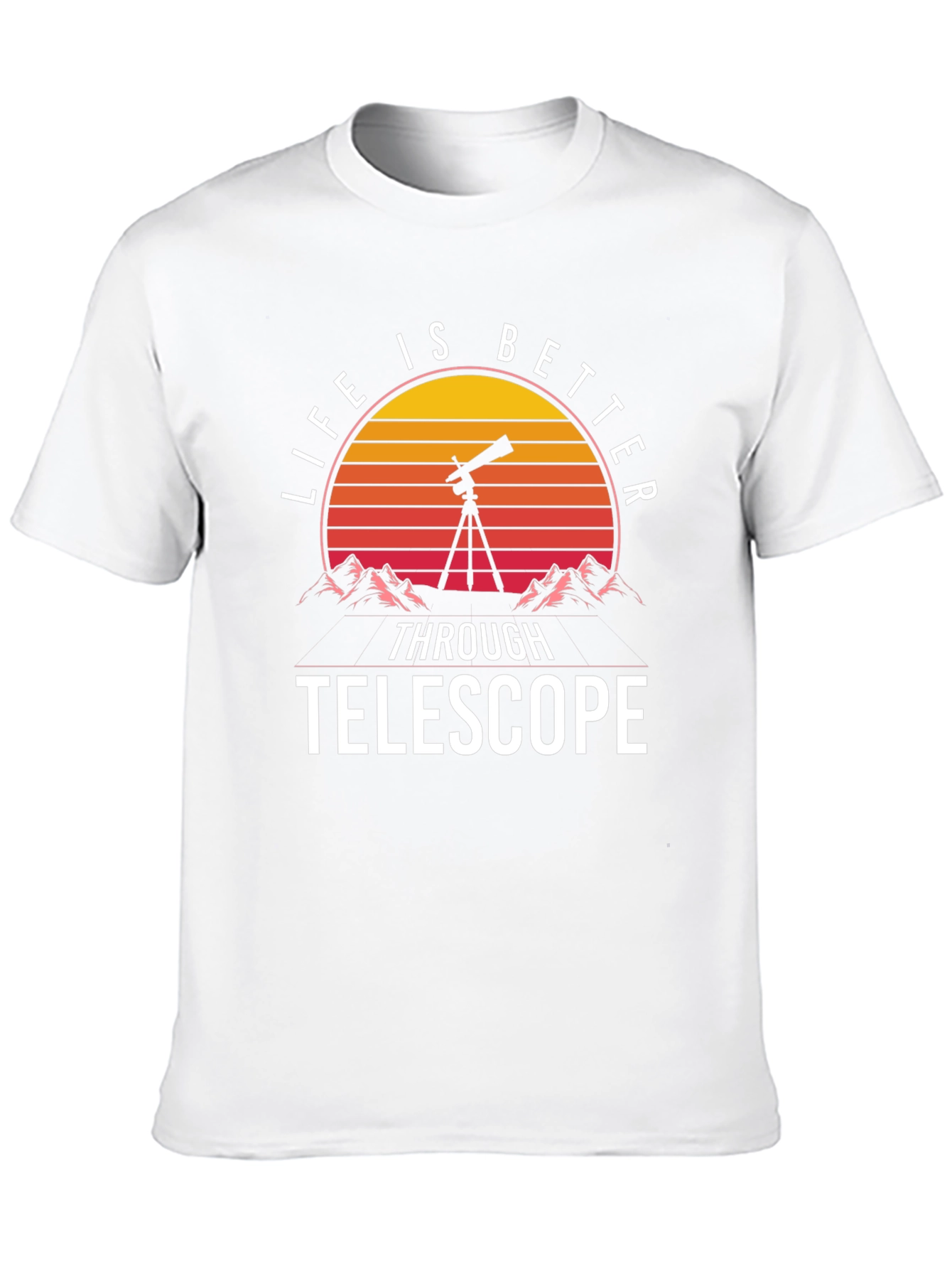 Telescope Sunset Graphic T-Shirt