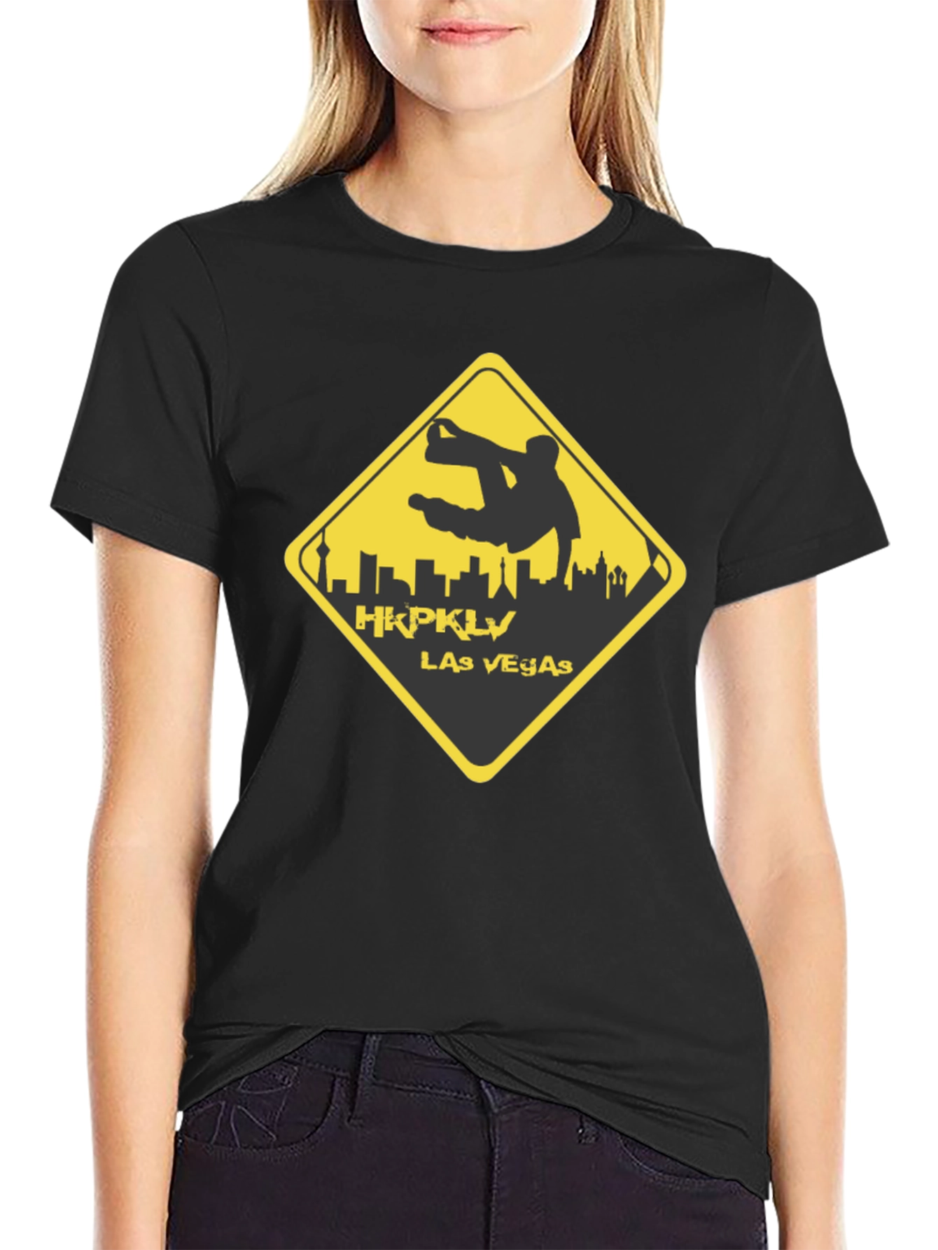 HKPKLV Las Vegas T-Shirt Black Graphic Tee