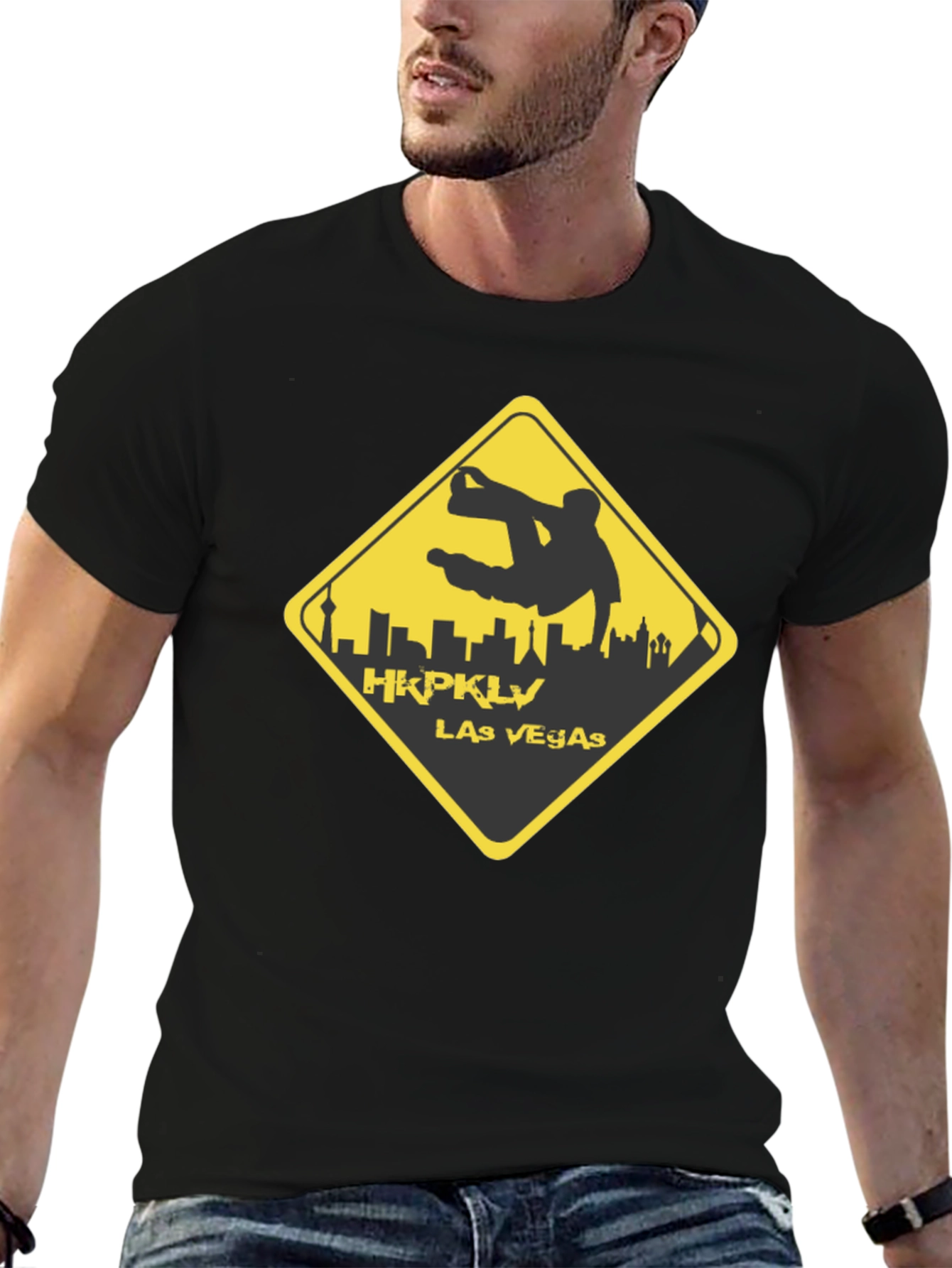 HKPKLV Las Vegas T-Shirt Black Graphic Tee