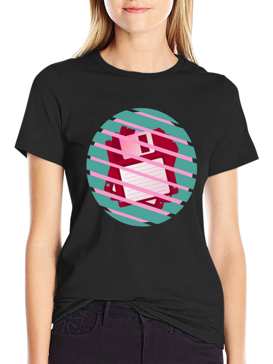 Retro Floppy Disk Graphic Tee - Black Crew Neck