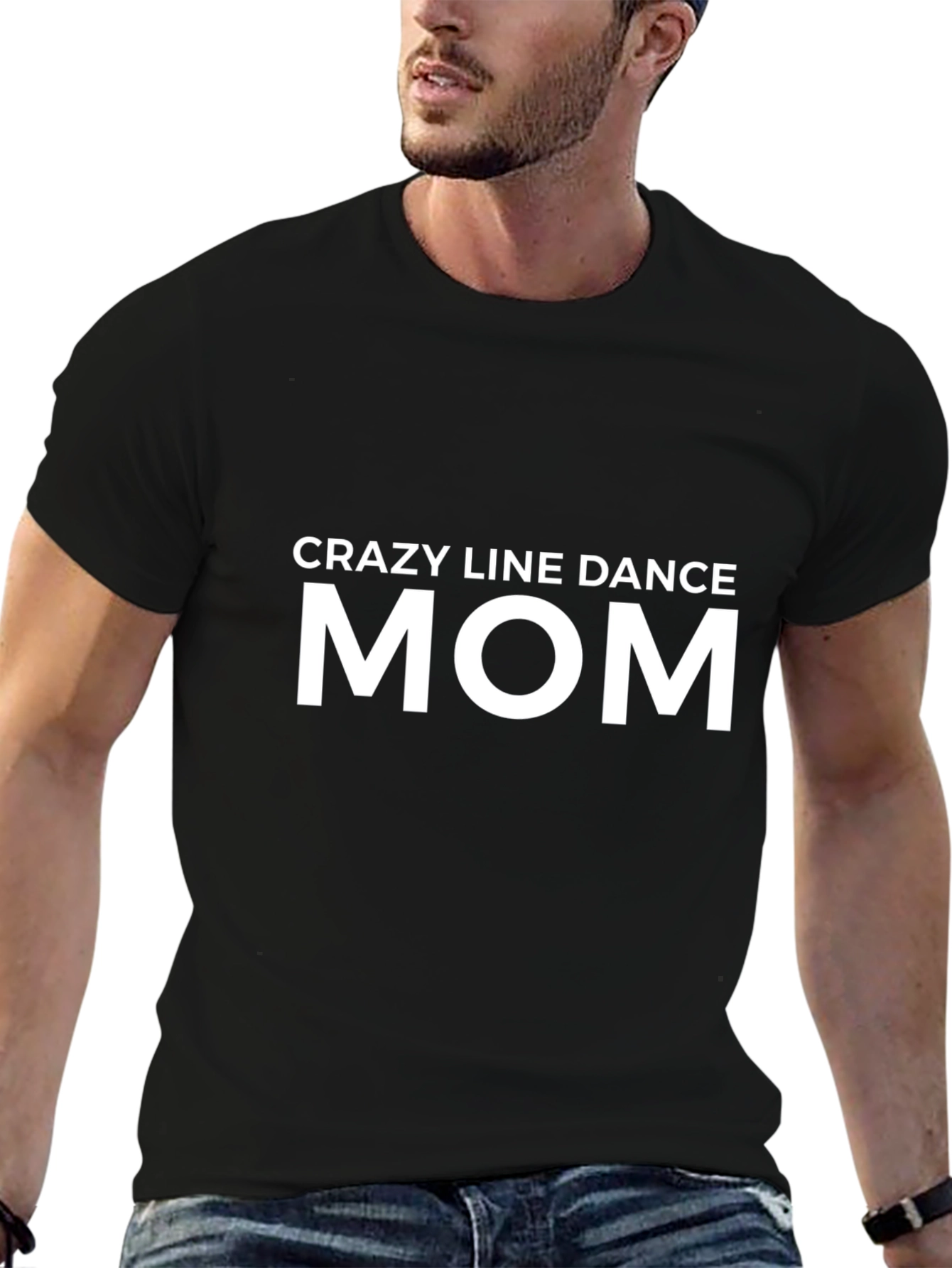 Crazy Line Dance Mom Black Graphic Tee
