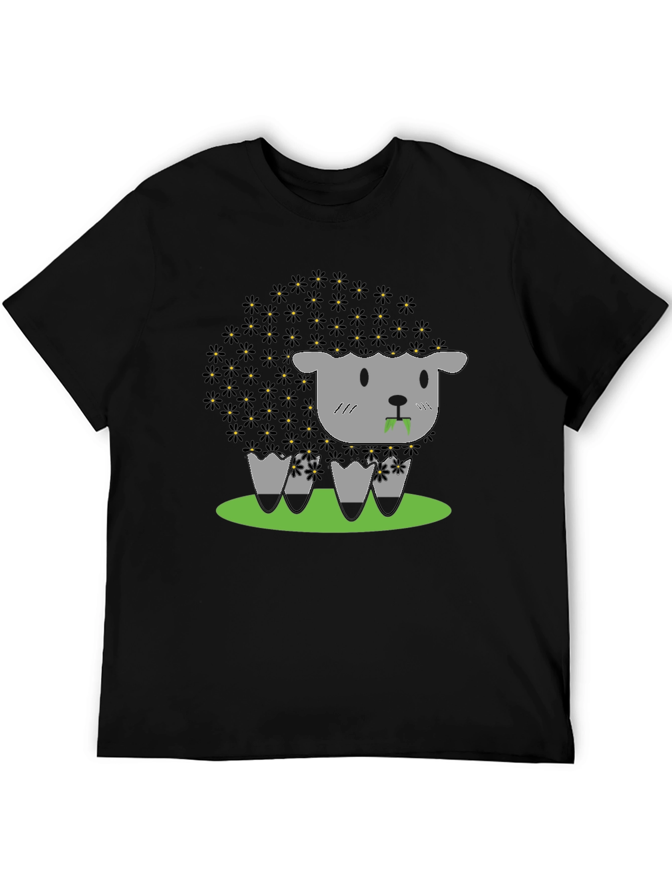 Black Sheep T-Shirt - Floral Wool Design