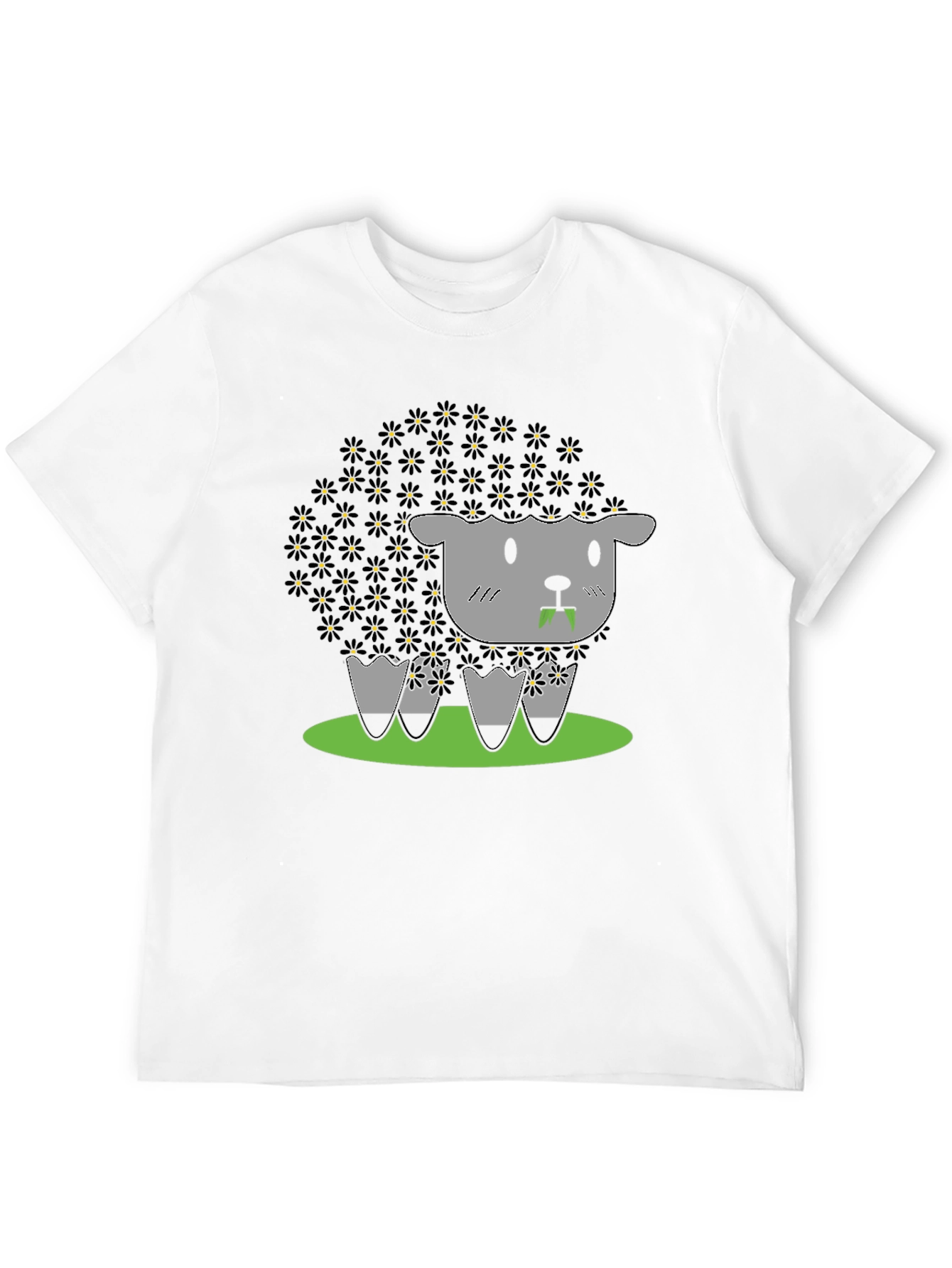 Black Sheep T-Shirt - Floral Wool Design