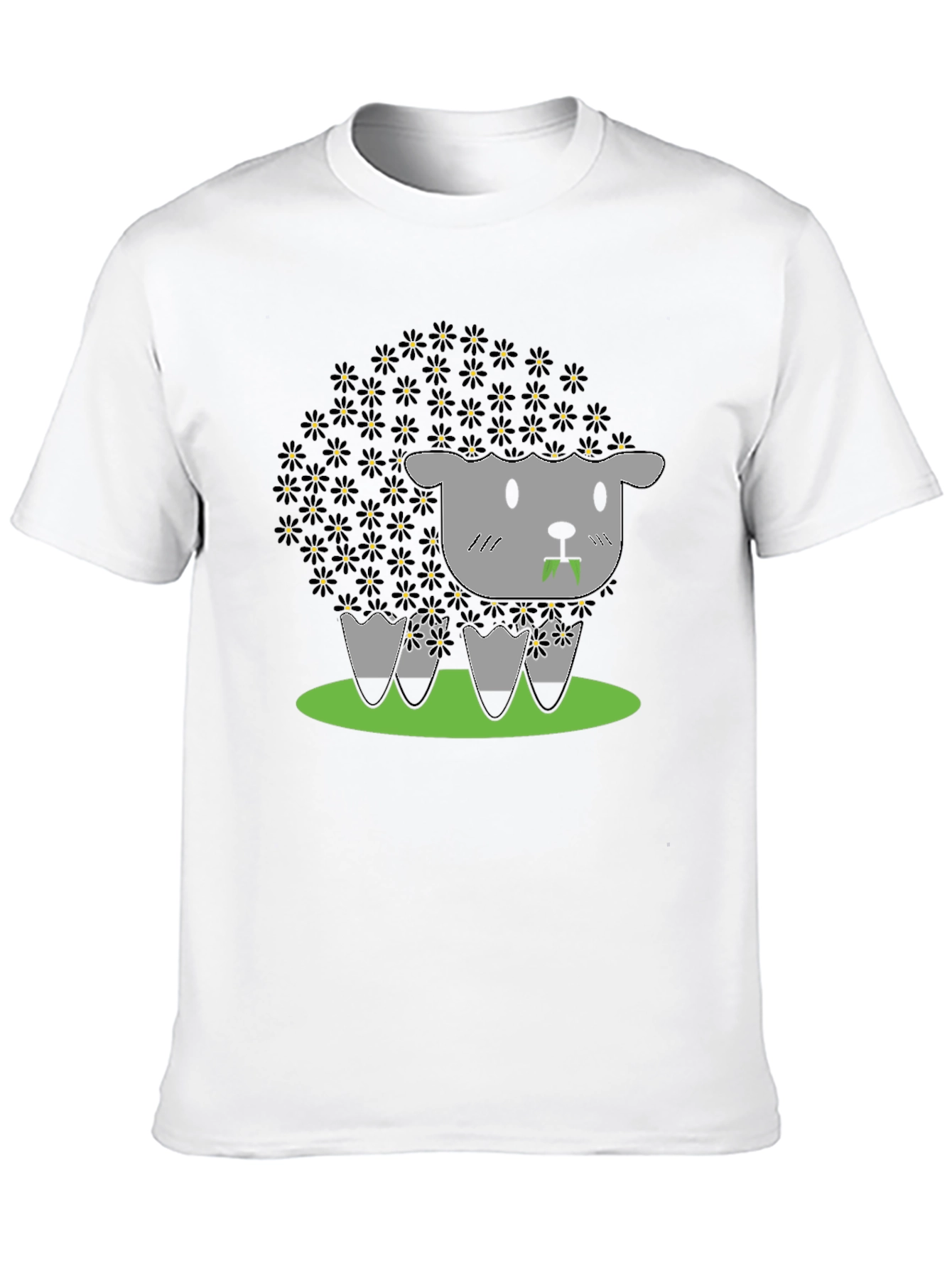Black Sheep T-Shirt - Floral Wool Design